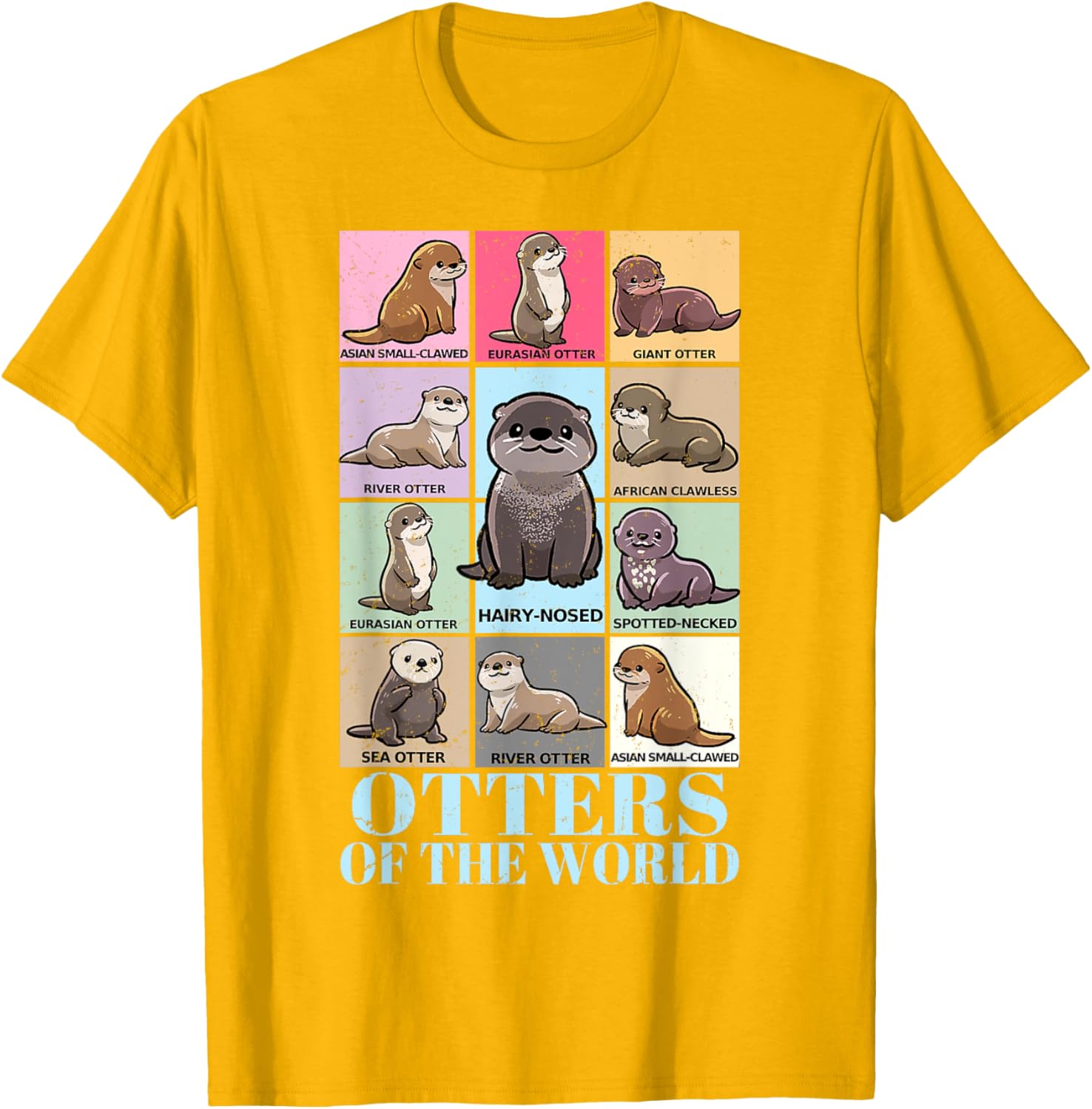 Otters of the World Vintage Sea Otter T-Shirt for Kids and Adults - 1