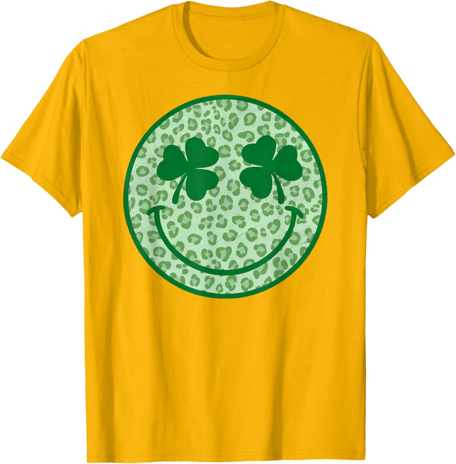 Smile Happy St Patricks Day Retro Shamrock Leopard T-Shirt for Fun Style - 9
