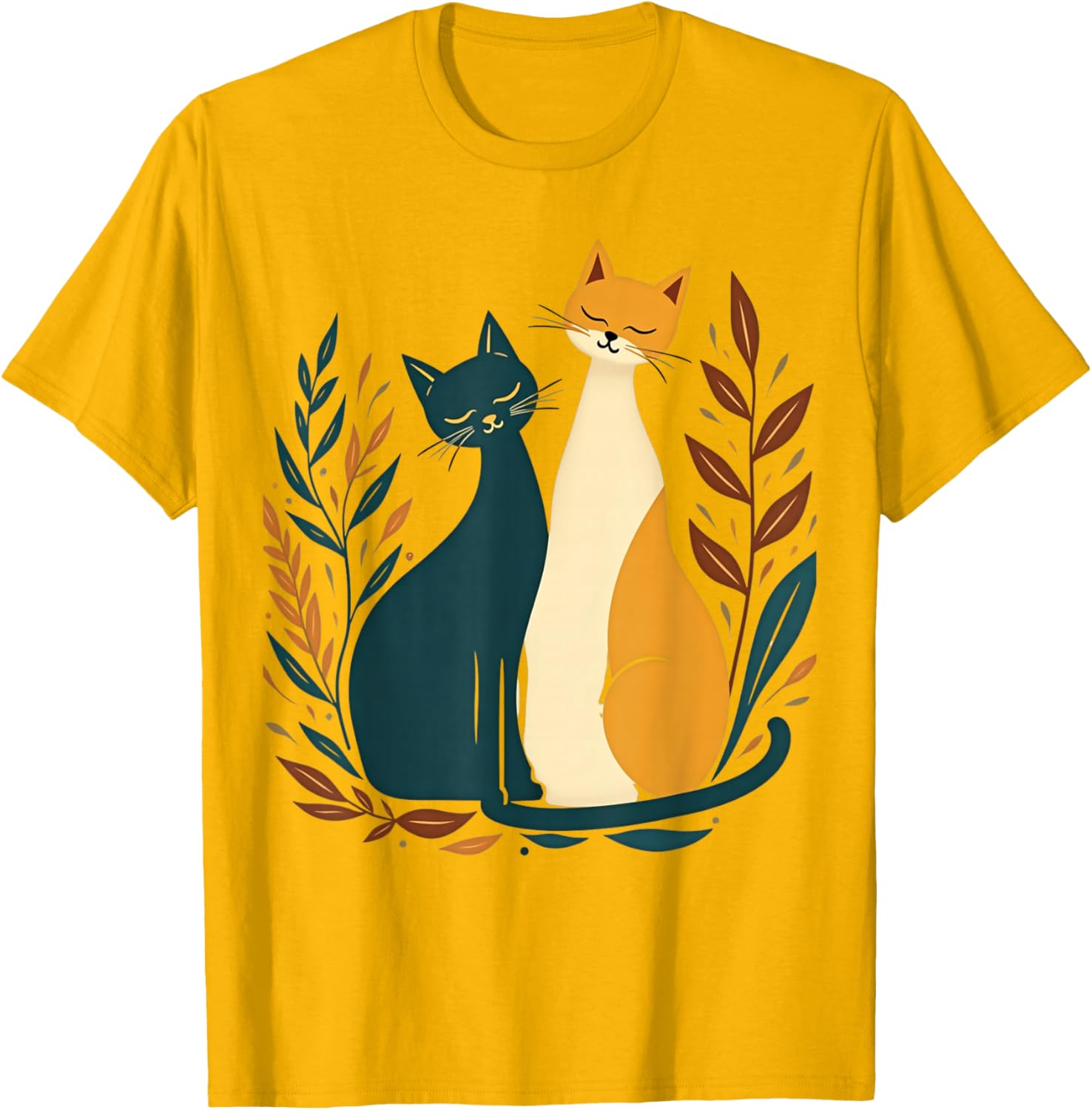 Vintage Mid-Century Modern Cat T-Shirt 50s 60s Retro Style Apparel - 2