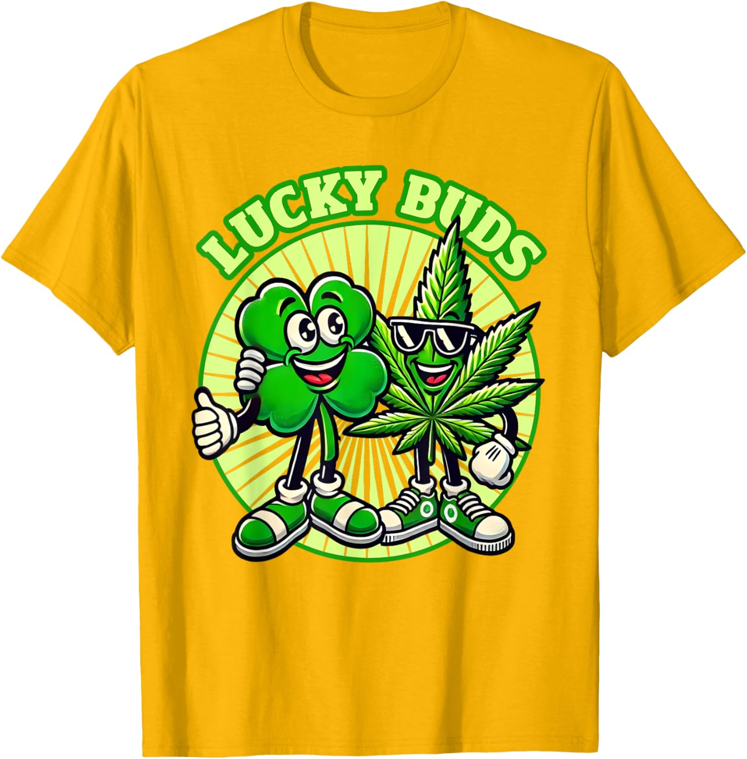 Lucky Buds St. Patrick's Day Retro Clover Weed T-Shirt for High Spirits - 6
