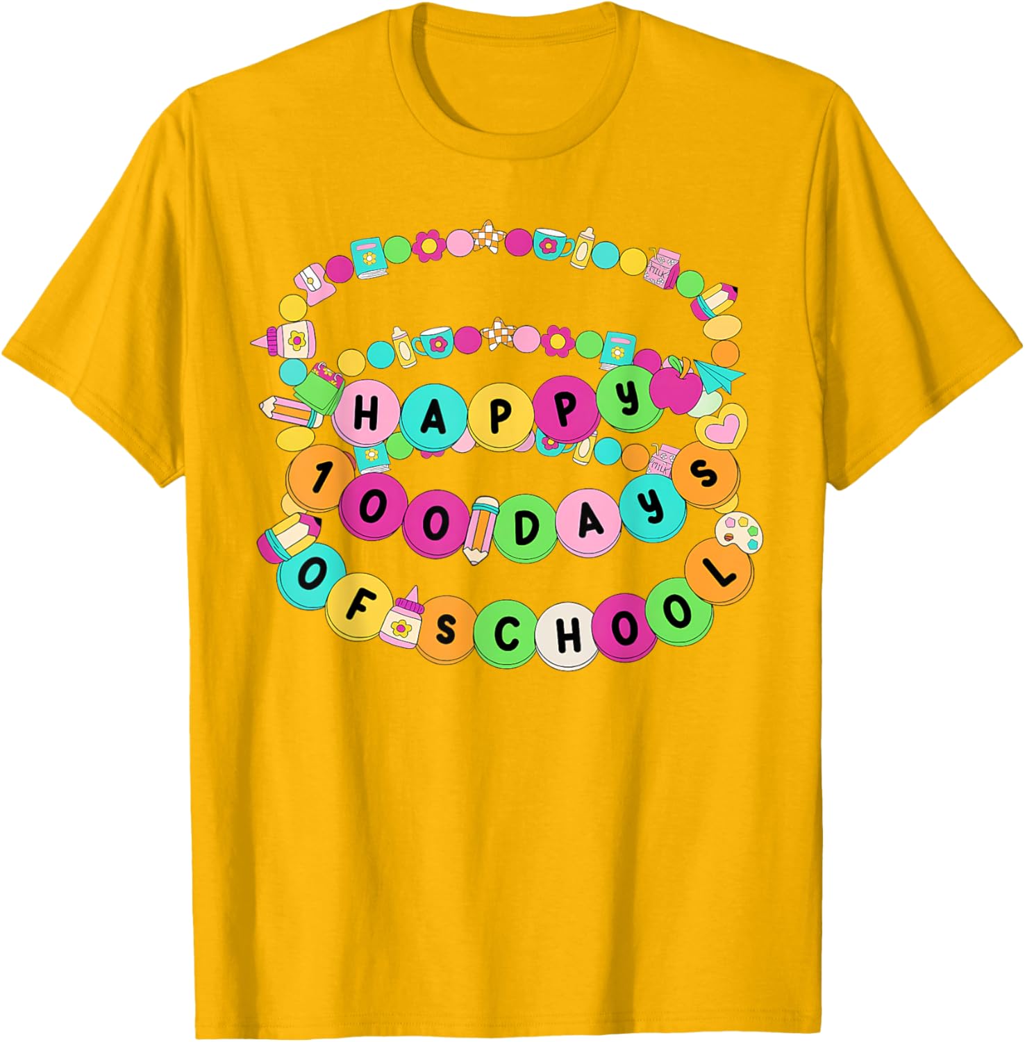 Happy 100 Days School Fun T-Shirt for Teachers and Students - 4