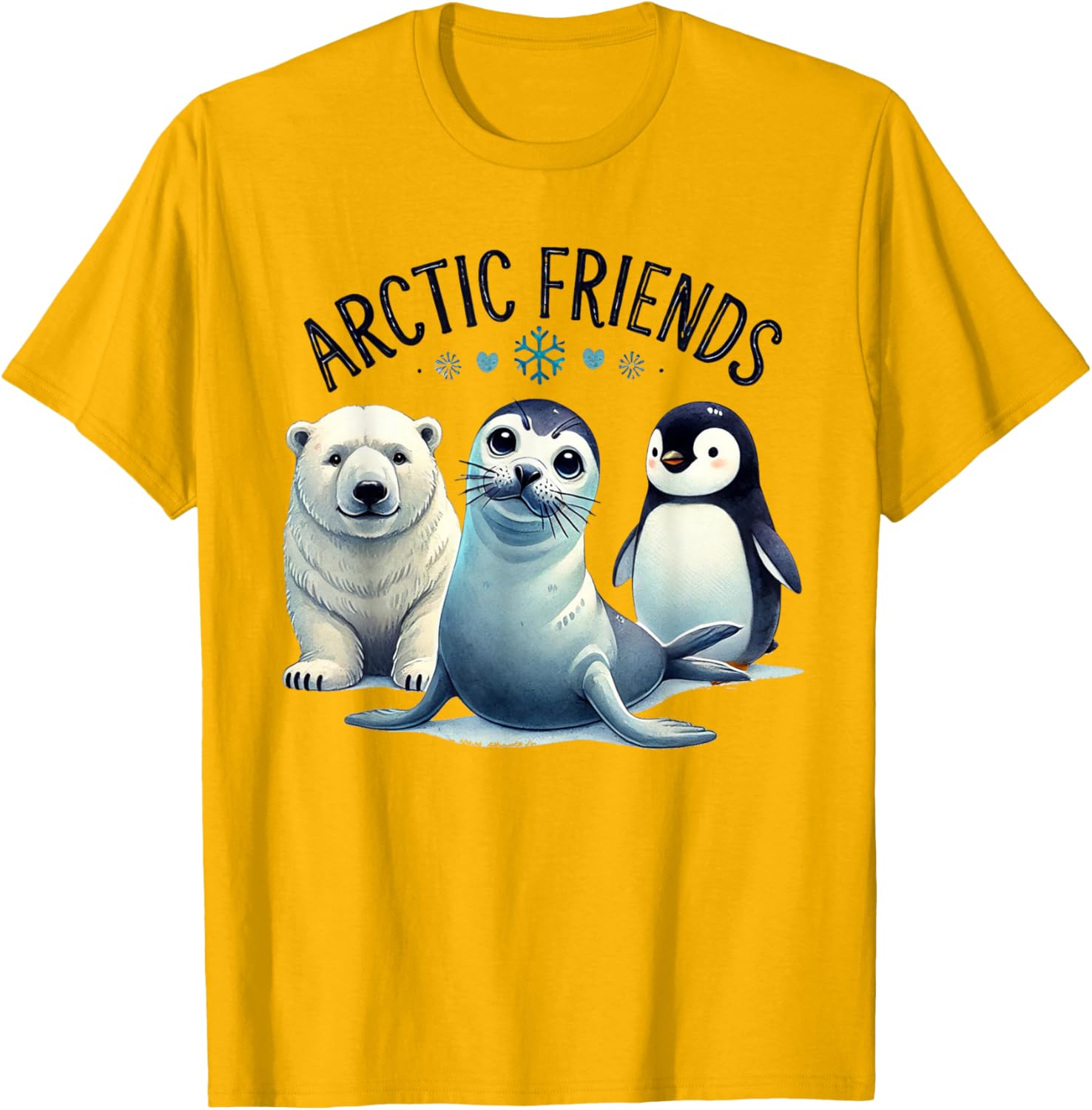 Arctic Animals T-Shirt Featuring Penguin, Seal, Whale, and Polar Bear - 2