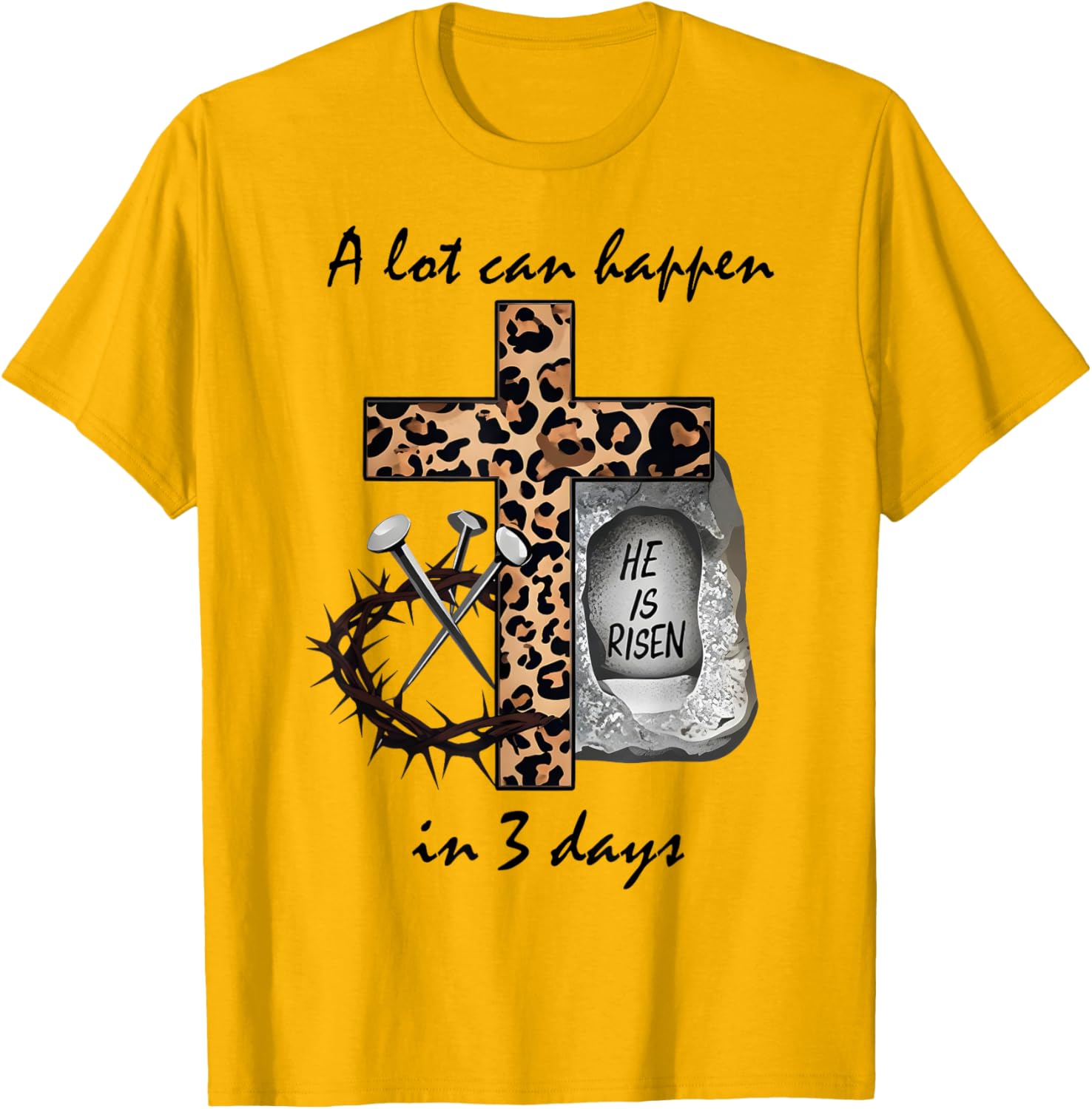 Inspirational 3 Days Christian Easter Cross T-Shirt for Faithful Celebration - 11