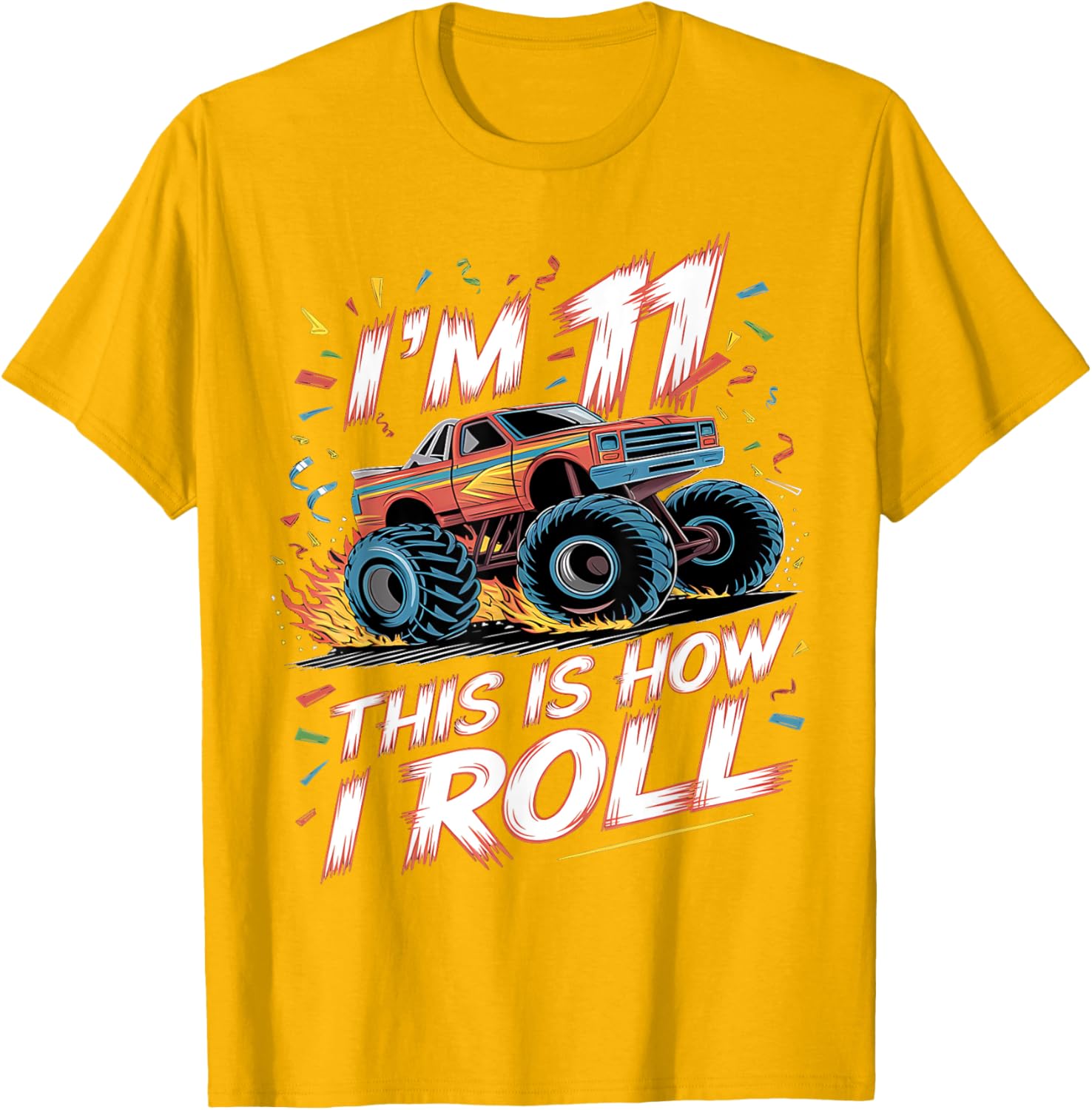 Monster Truck 11th Birthday Shirt for Boys - Fun Birthday T-Shirt - 9