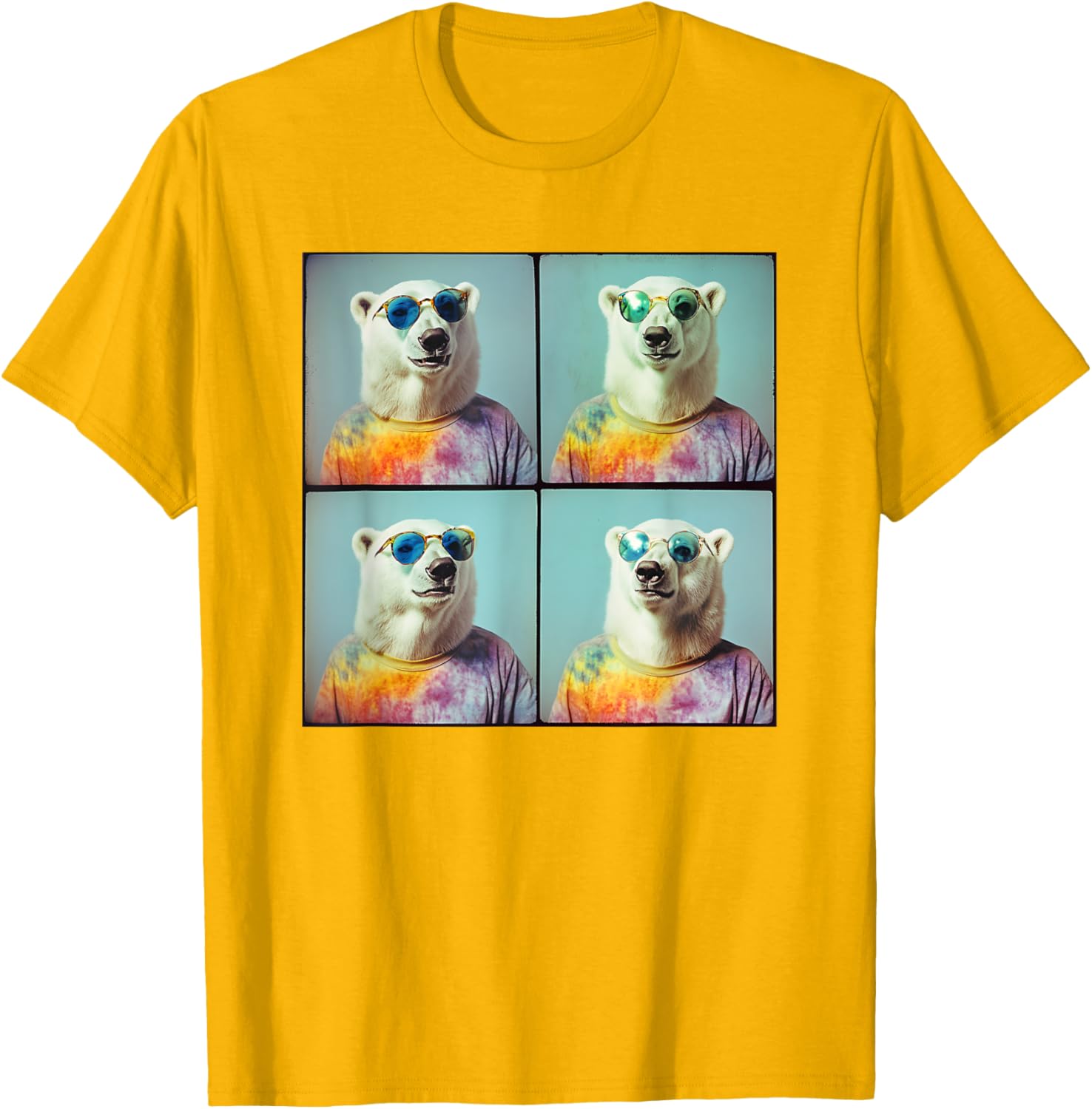 Colorful Tie Dye Polar Bear T-Shirt for Unique Hippie Style Fun - 5