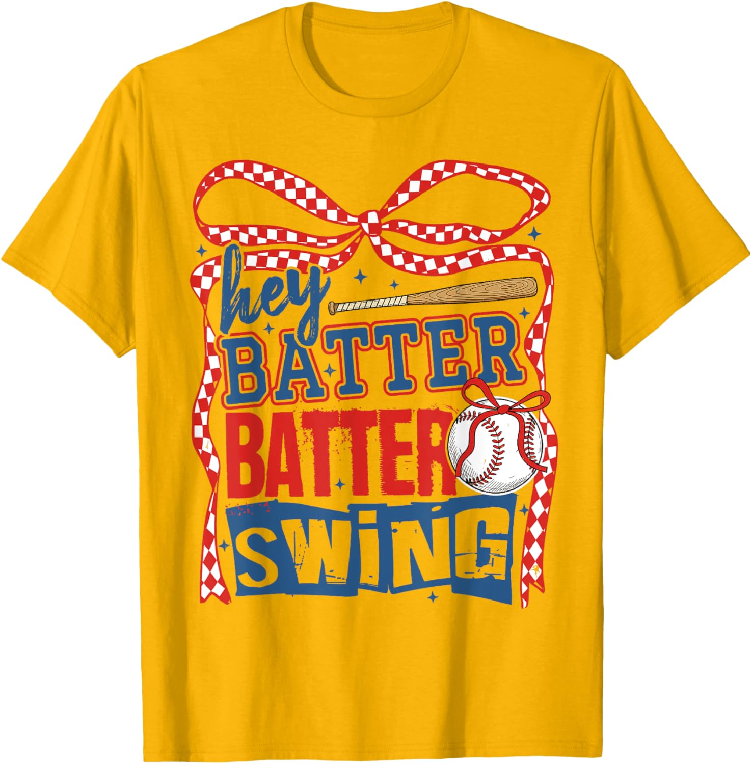 Baseball Mom Hey Batter Batter Swing Bow Women's T-Shirt for Fans - 5