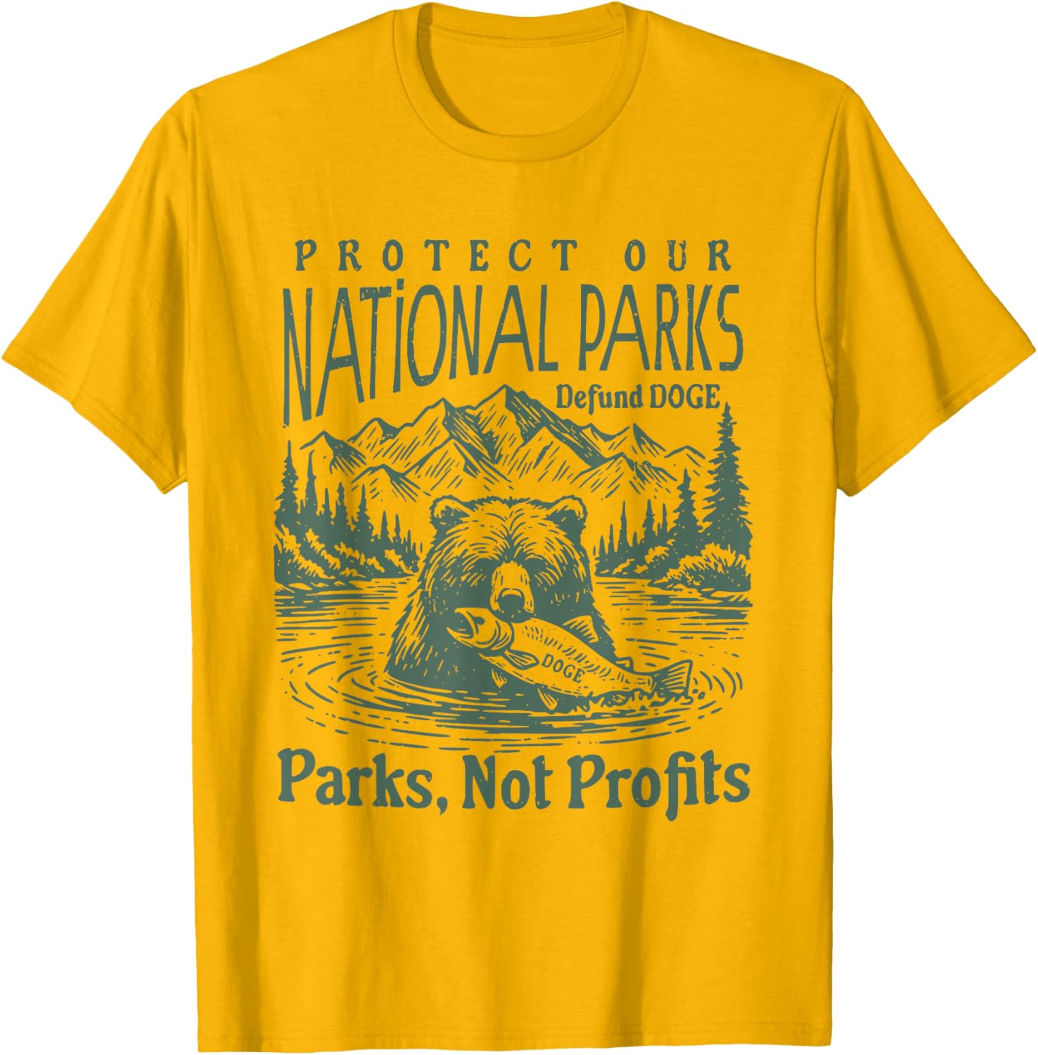Support National Parks T-Shirt - Defund DOGE Parks Not Profits Design - 1
