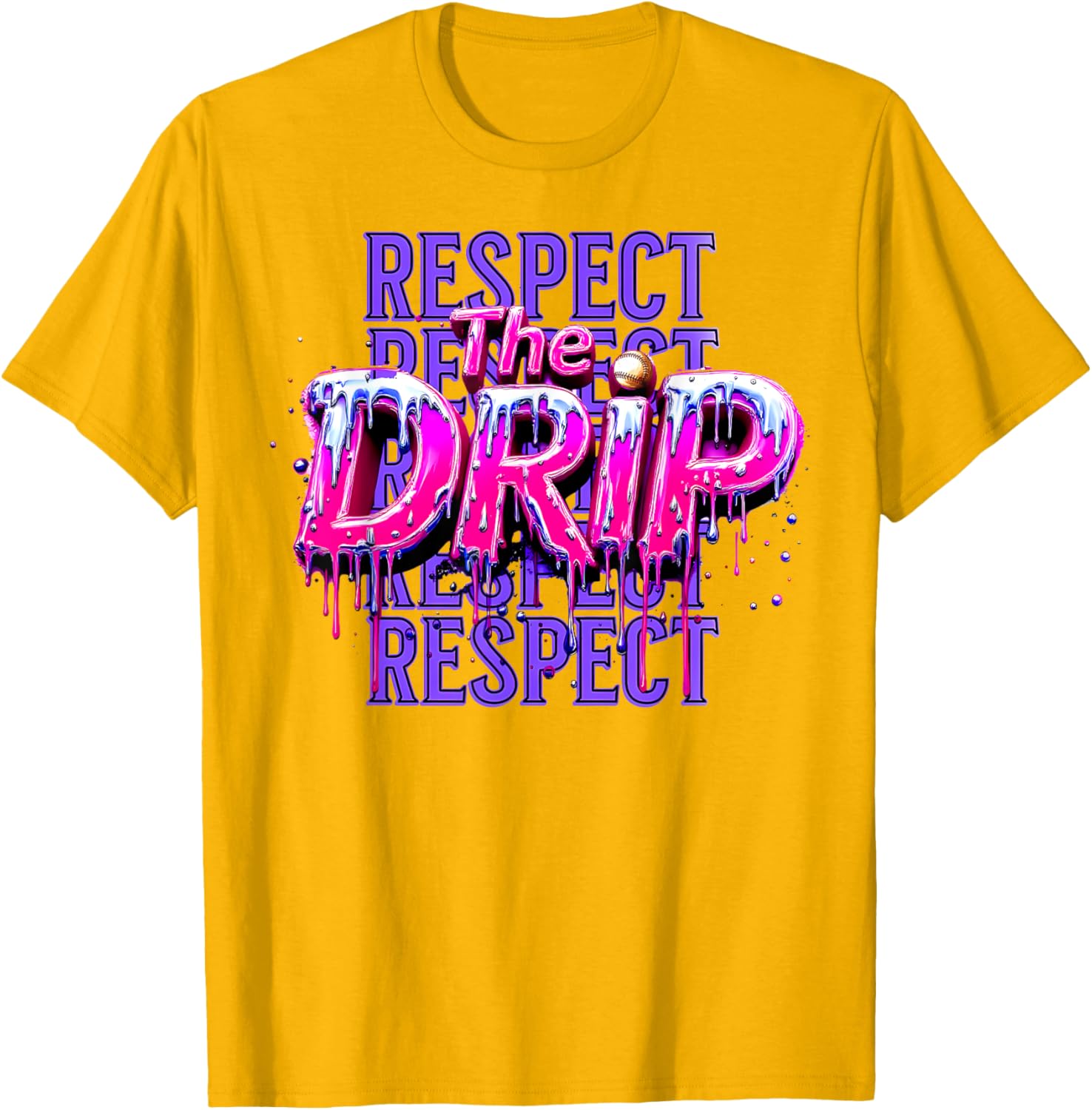 Respect The Drip Baseball Ice Cream Drip T-Shirt for Cool Style - 20