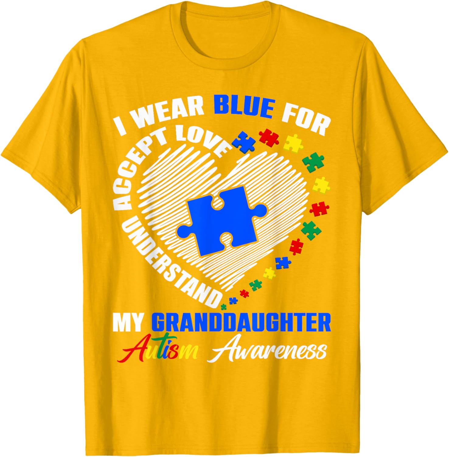 Blue Puzzle Pie T-Shirt for Autism Awareness - Perfect for Granddaughters - 28