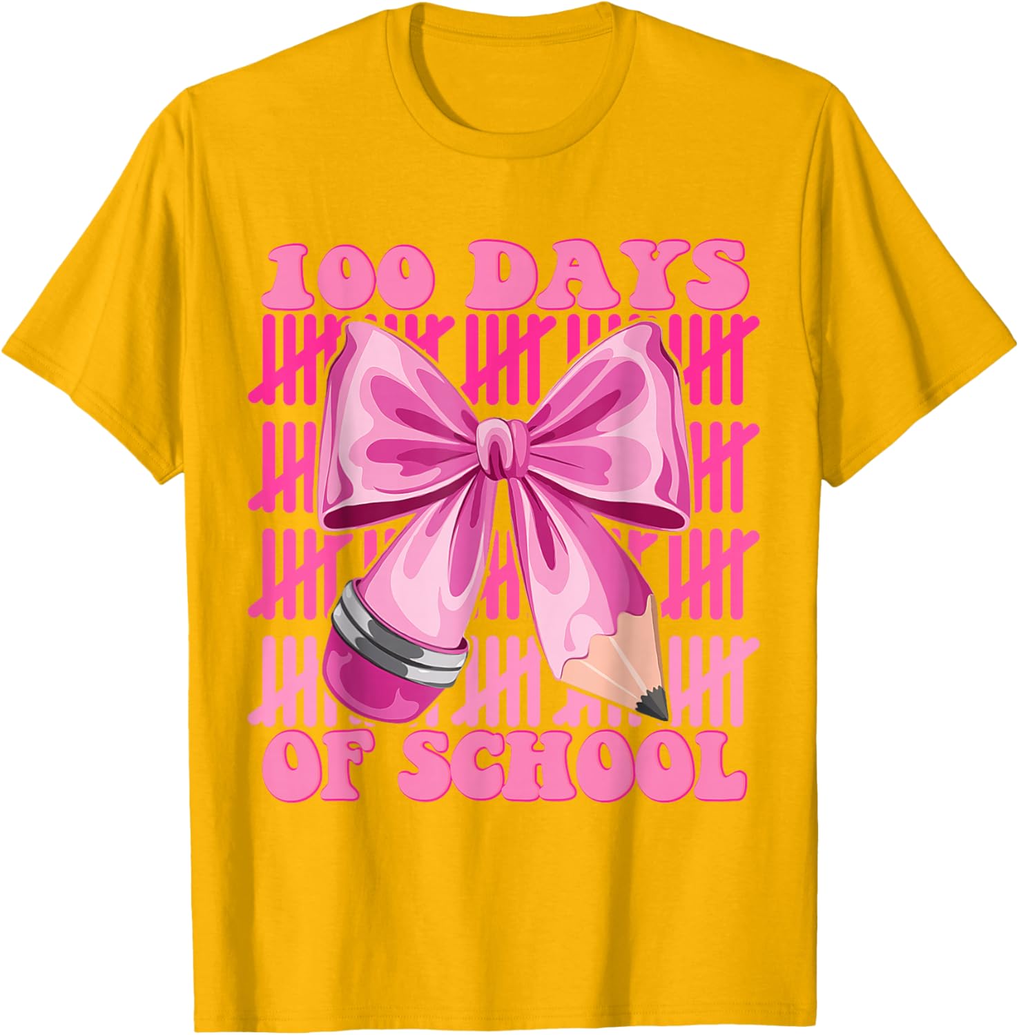 100 Days of School Girls Coquette Bow T-Shirt for Celebrating Milestones - 13