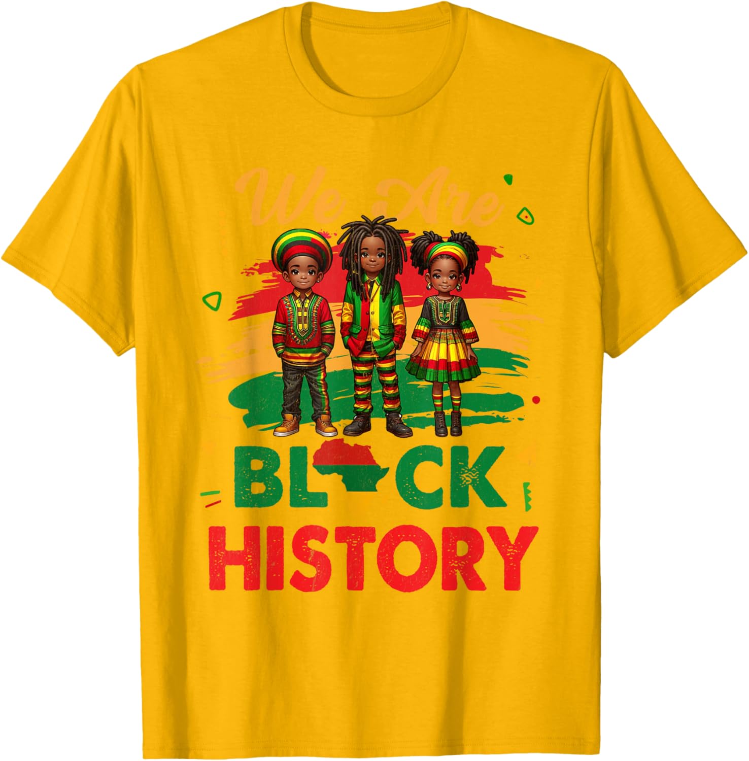 Black History Month Map T-Shirt for African Kids Boys and Girls - 17
