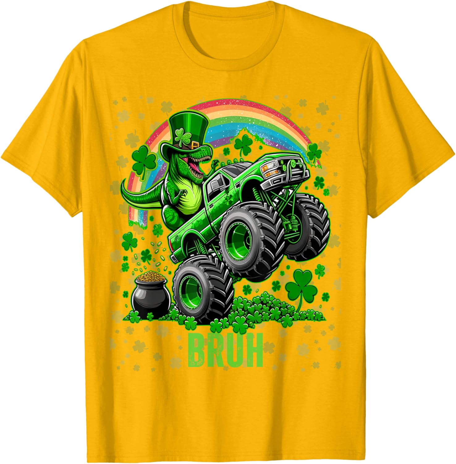 Bruh St Patricks Day Monster Truck Shirt for Festive Fun and Style - 1