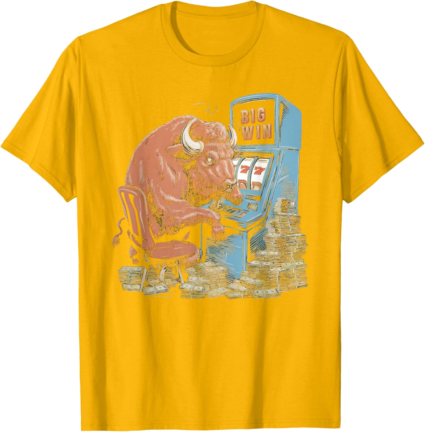 Lucky Buffalo Casino Slot Machine T-Shirt for Gamblers and Slots Fans - 11