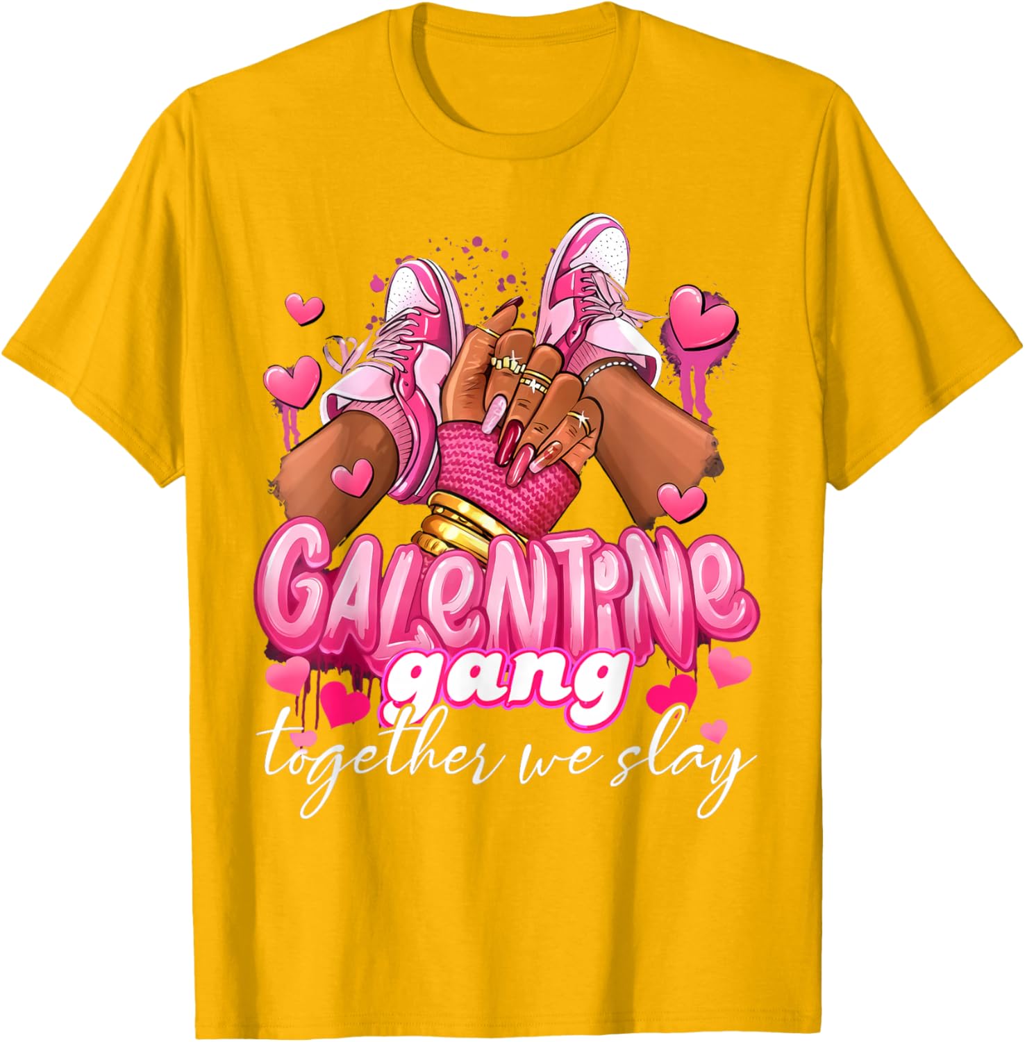 Women Galentine Gang Together We Slay Valentine's Day T-Shirt - 11