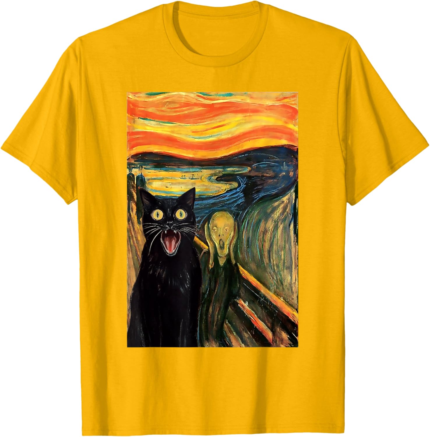 Funny Black Cat Scream Parody T-Shirt for Cat Lovers and Fans - 23