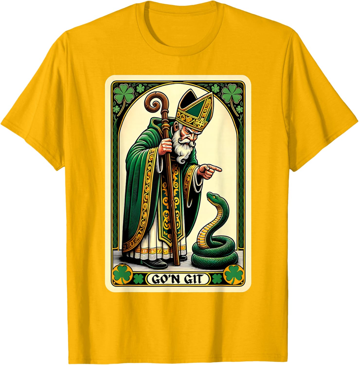 Funny St Patricks Day Tarot Card Go'n Git T-Shirt for Festive Fun - 20