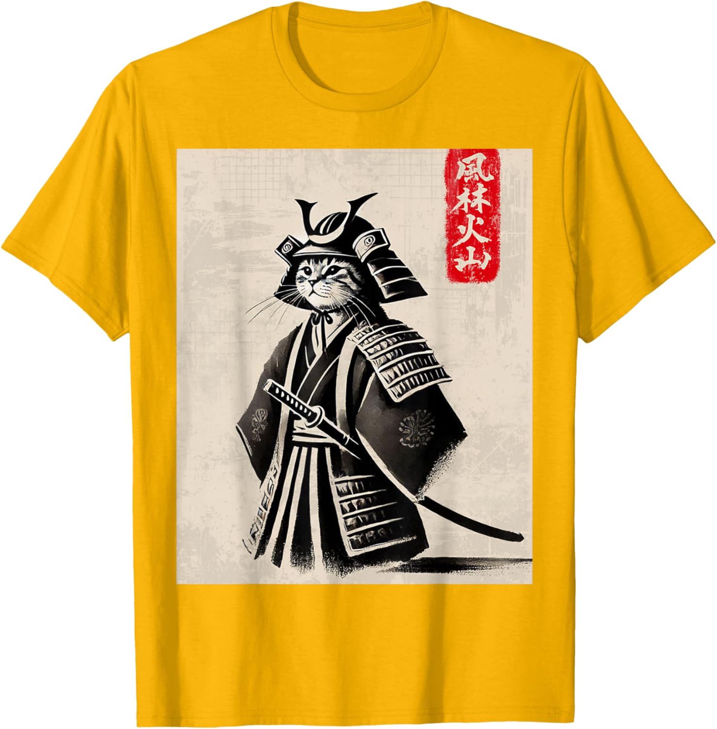 Samurai Cat Warrior Art Japanese T-Shirt Cool Design for Cat Lovers - 22