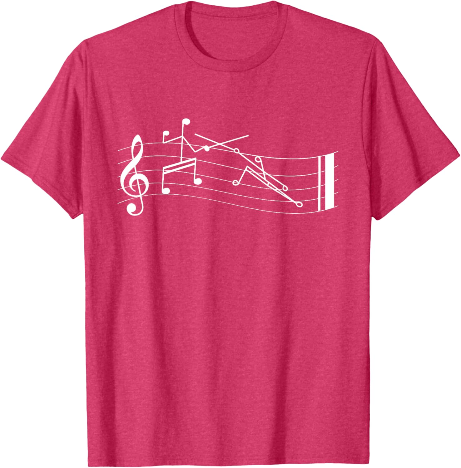 Funny Stick-Figure Music Notes En-garde T-Shirt for Music Lovers - 15
