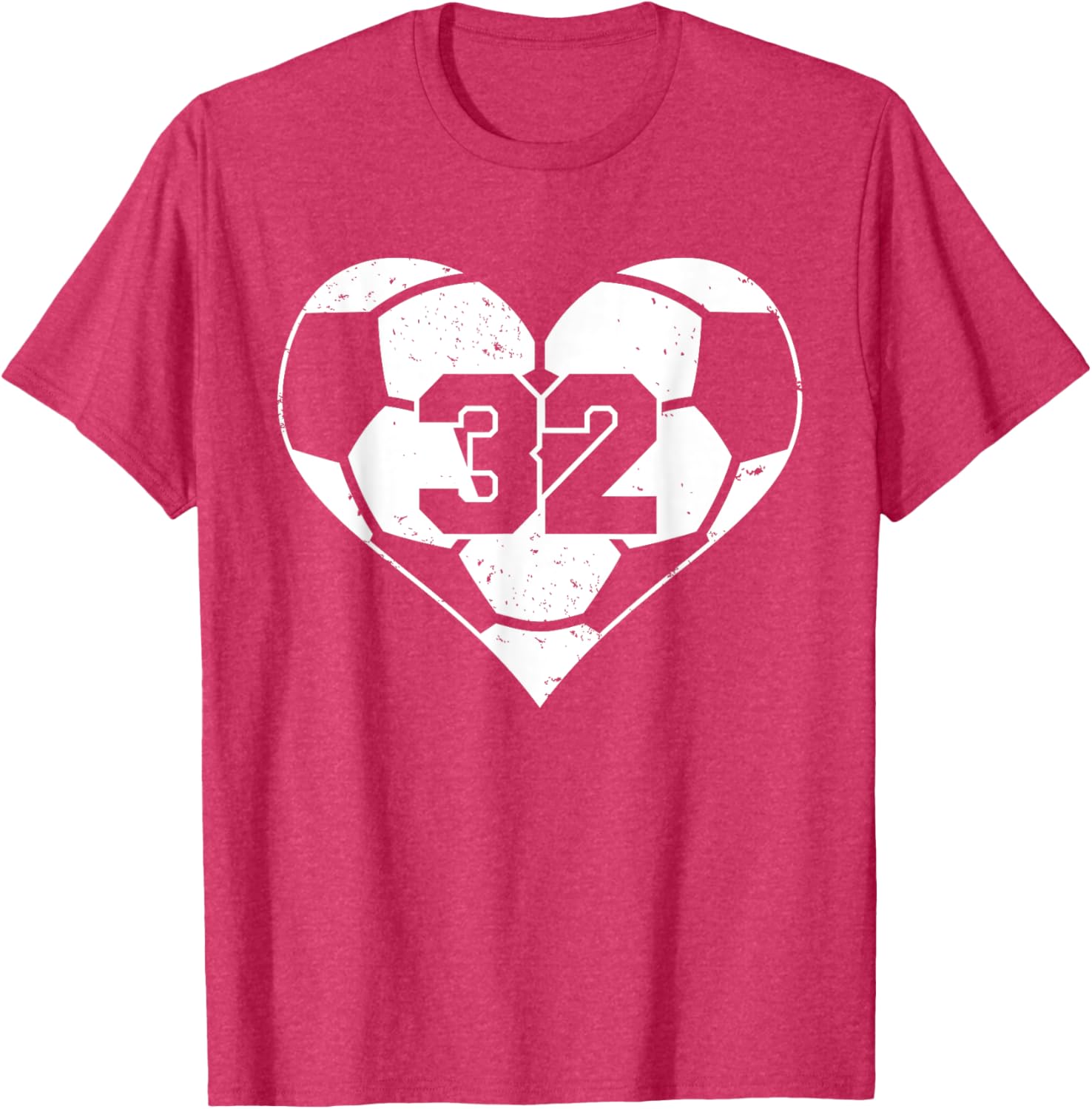 Funny Soccer Heart Game Day T-Shirt with Number 32 Jersey Design - 11