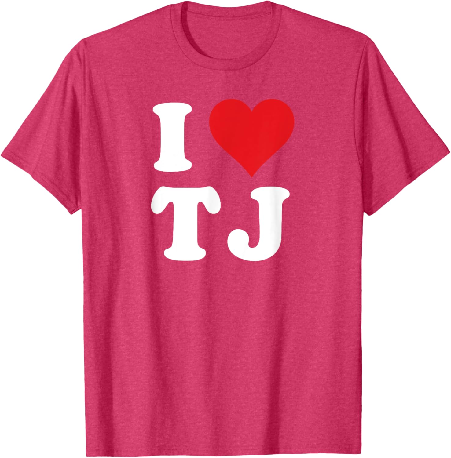 I Love TJ Initials T-Shirt Cute Heart Design for T J Fans - 2