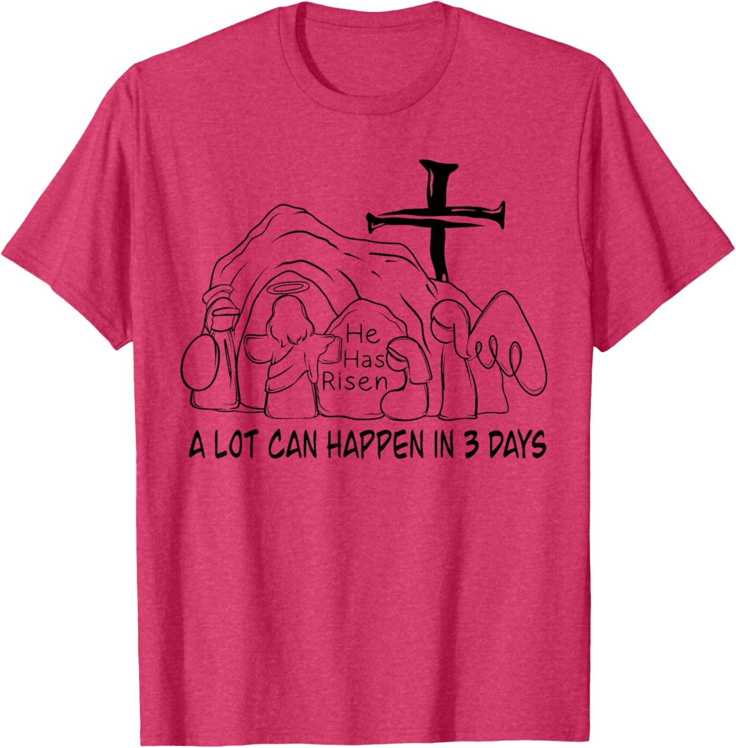 Retro Christian Easter T-Shirt A Lot Can Happen In 3 Days Fun Design - 20