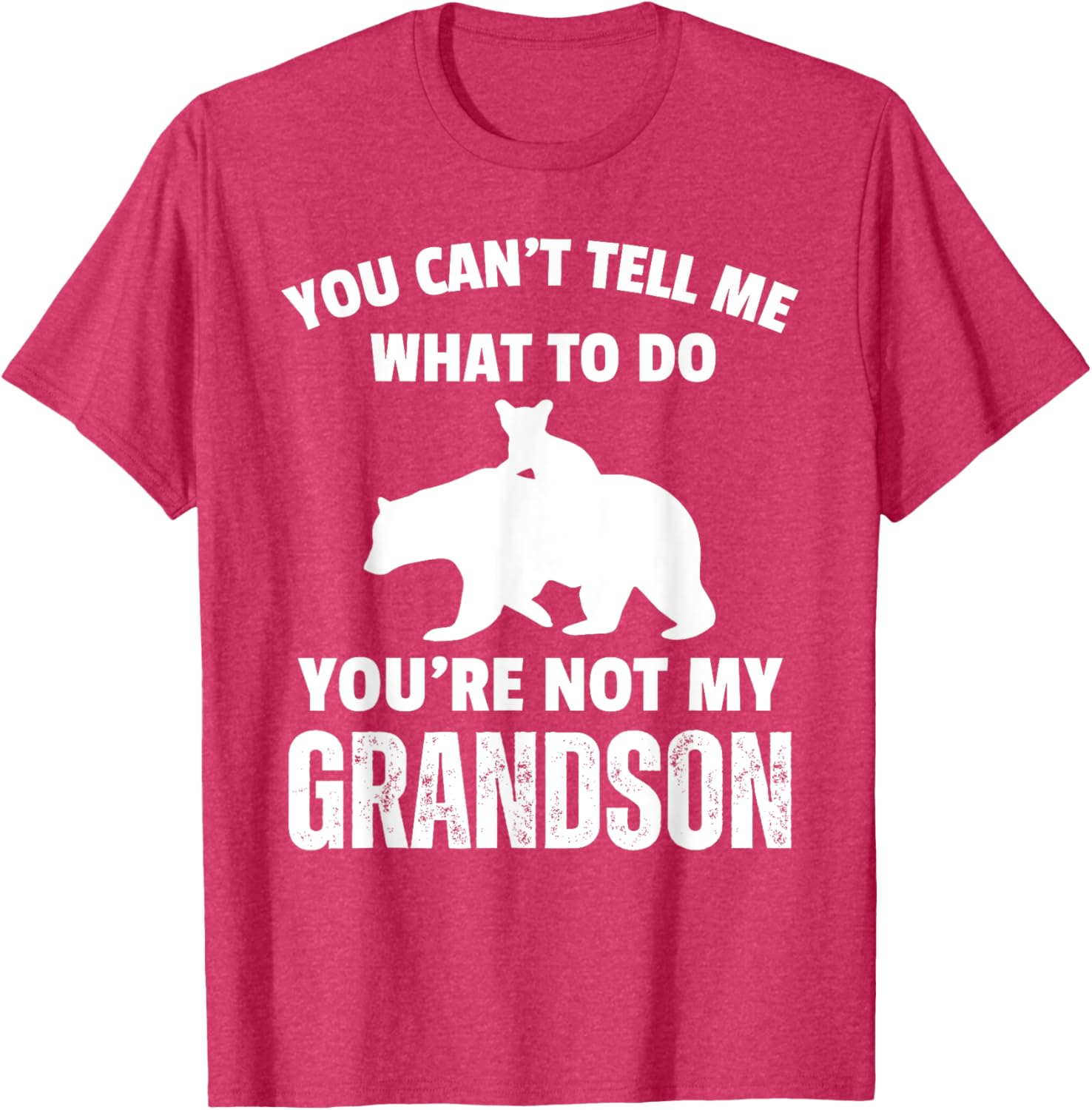 Funny Dad T-Shirt You Can't Tell Me What To Do Bear Grandson Gift - 8