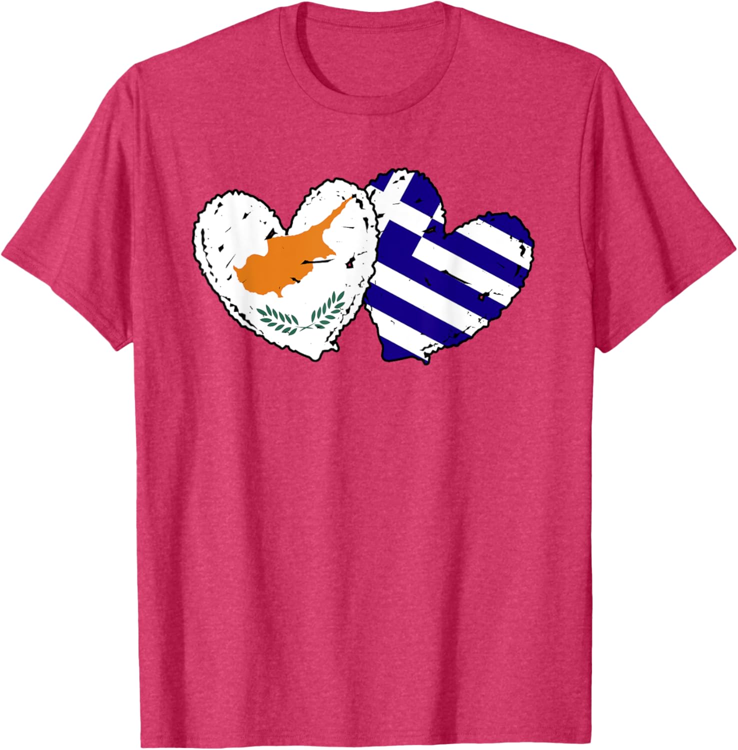 Cyprus Greece Heart Flag T-Shirt for Cypriot Greek Ancestry Lovers - 23
