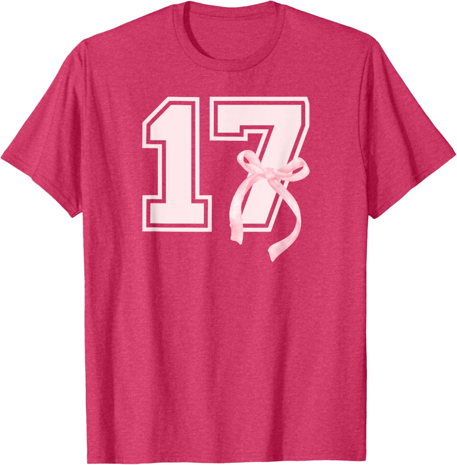 17th Birthday Bow T-Shirt for Stylish Seventeen Year Old Girls - 5