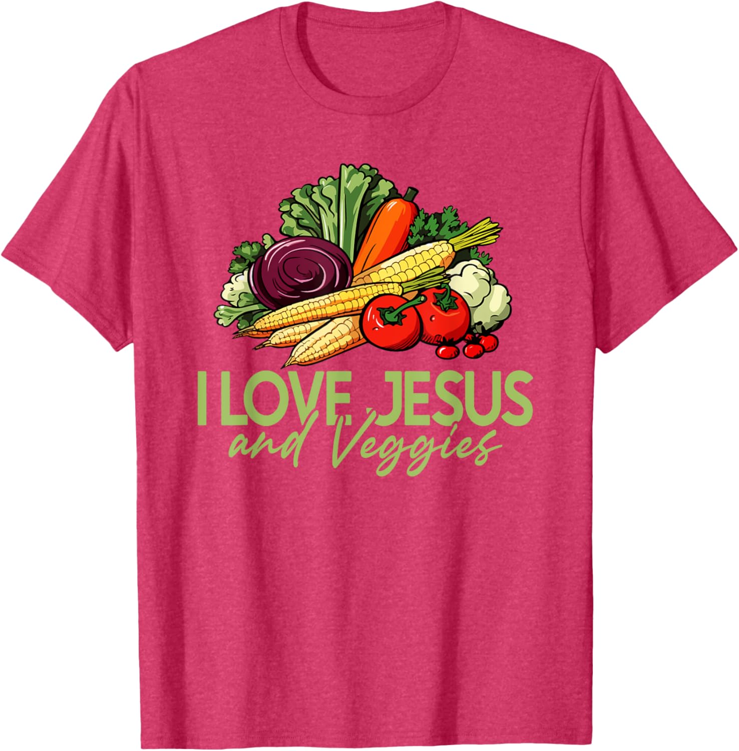 I Love Jesus and Veggies T-Shirt for Vegans and Vegetarians - 6