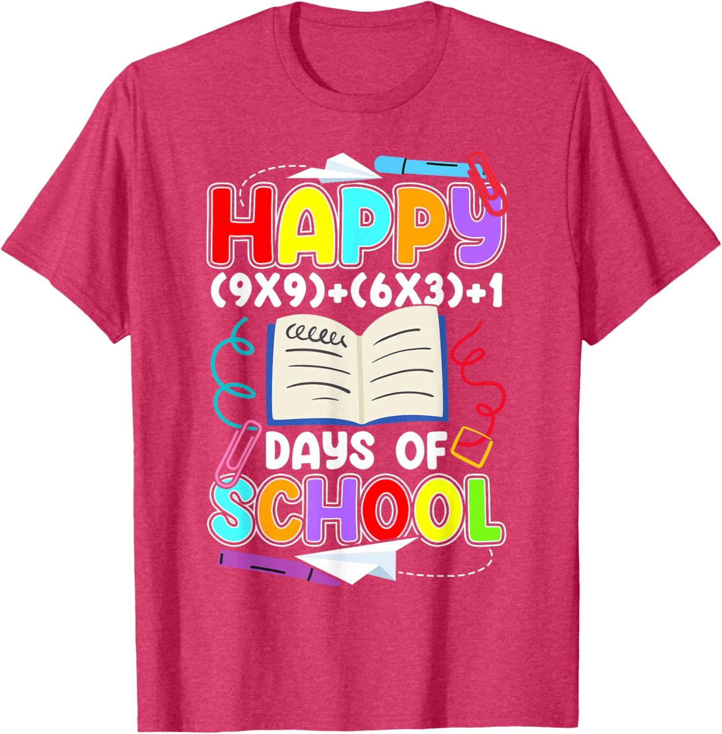 Happy 100 Days of School Math T-Shirt for Kids Celebrating 100th Day - 6