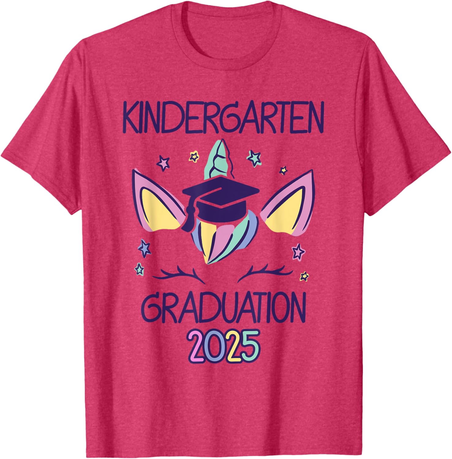 Adorable Unicorn Kindergarten Graduation 2025 T-Shirt for Kids - 1