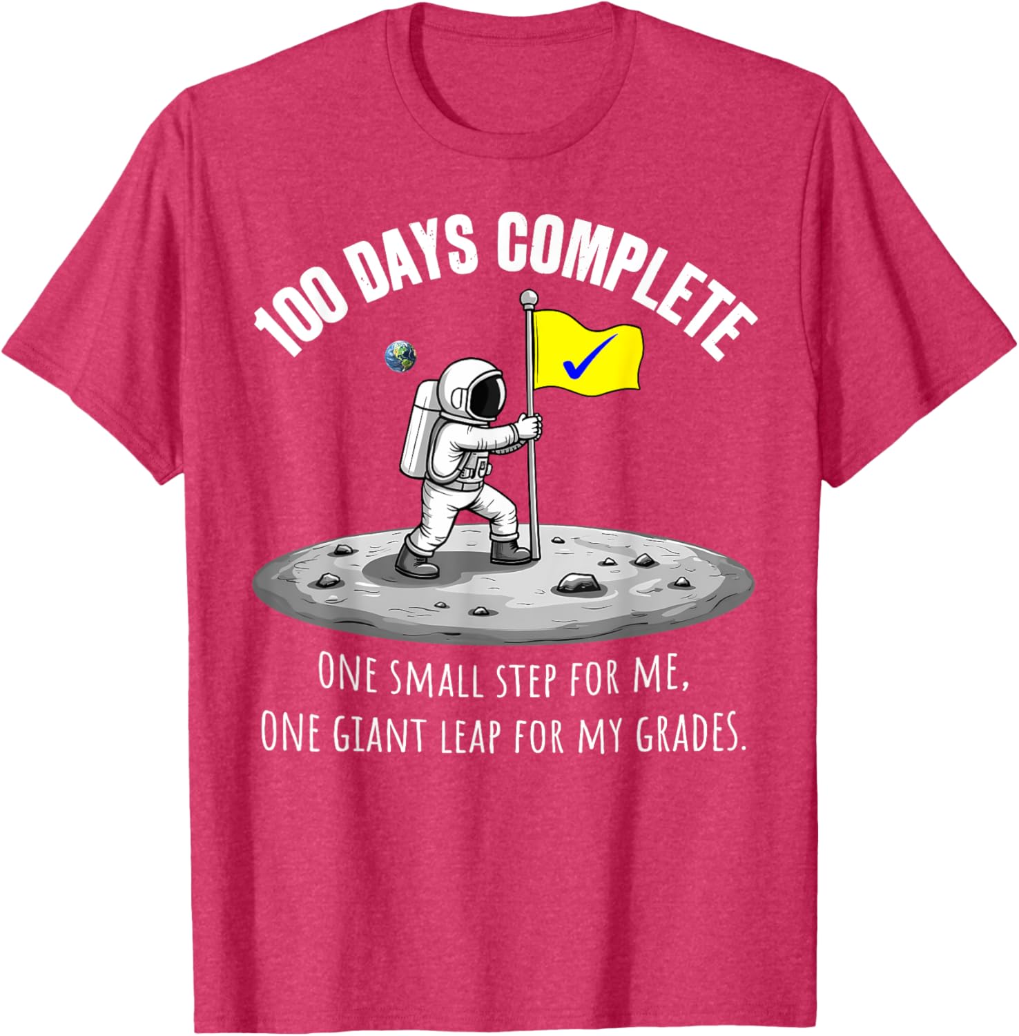 100th Day of School Astronaut on Moon T-Shirt for Kids Fun Celebration - 11