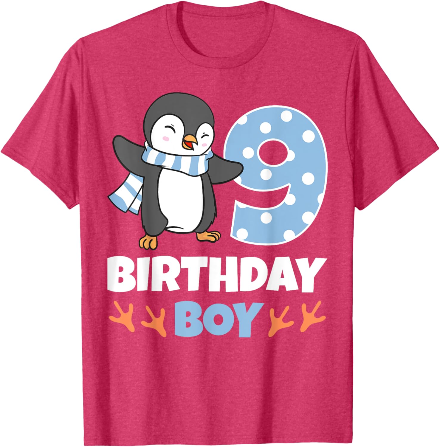 Penguin 9th Birthday Winter Theme T-Shirt for Boys Fun Celebration - 17