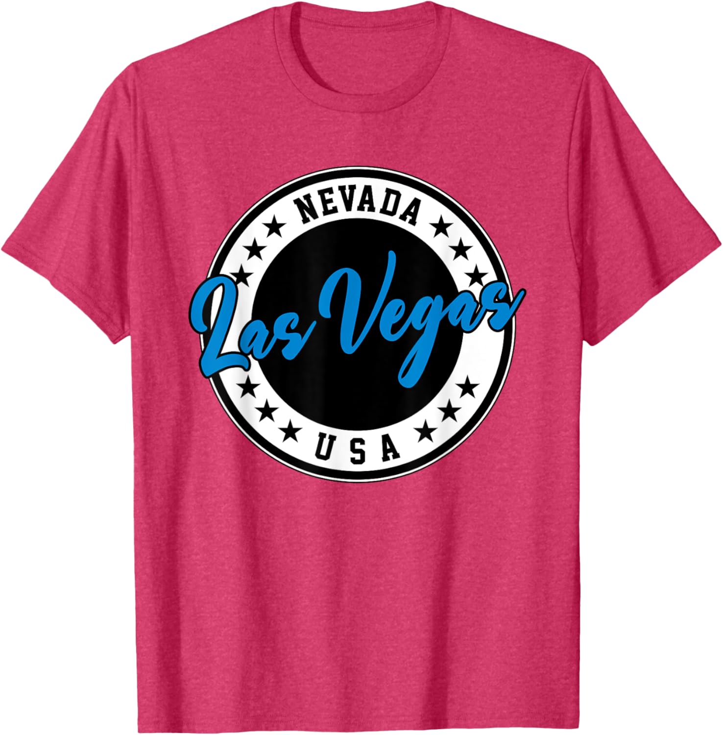 Las Vegas Nevada Blue Circle Script T-Shirt for Casual Style Fans - 8
