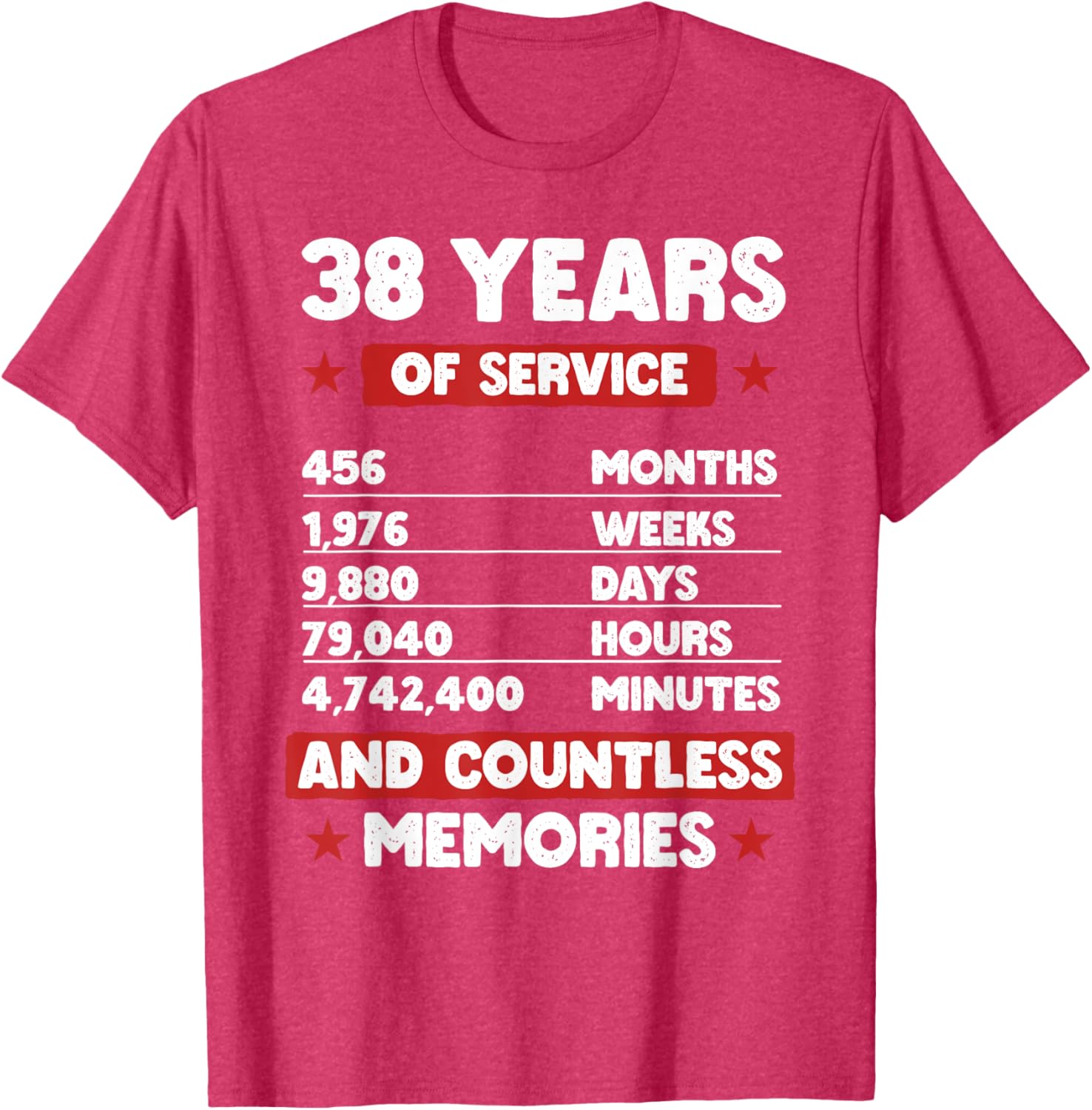 38 Years of Service Retirement T-Shirt for Men and Women Gift Idea - 9