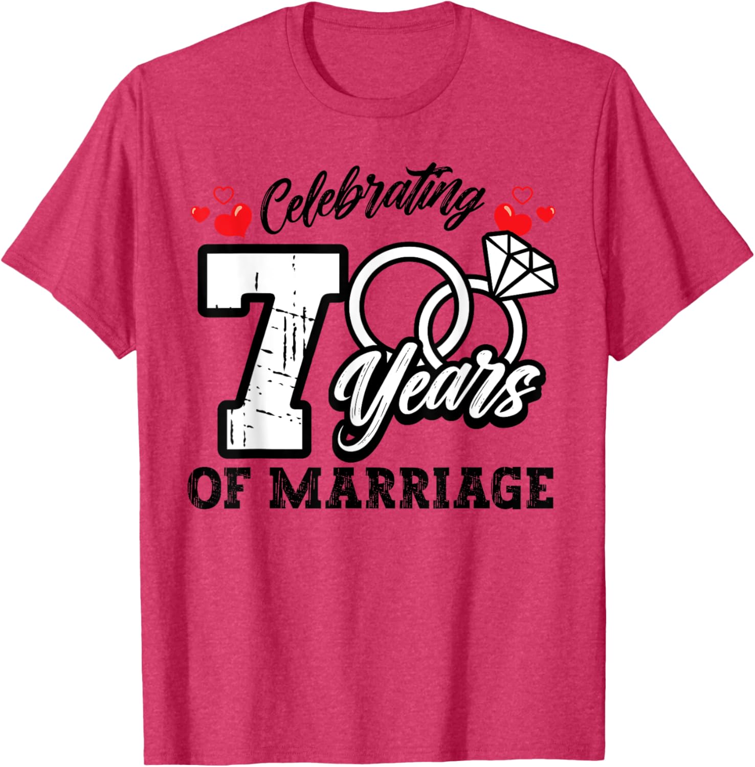 7th Wedding Anniversary Matching T-Shirt for Couples Celebrating Love - 10