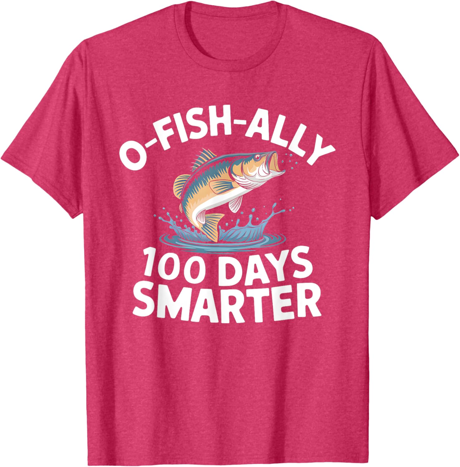 100 Days Smarter Kids Fishing T-Shirt for 100th Day of School Fun - 10
