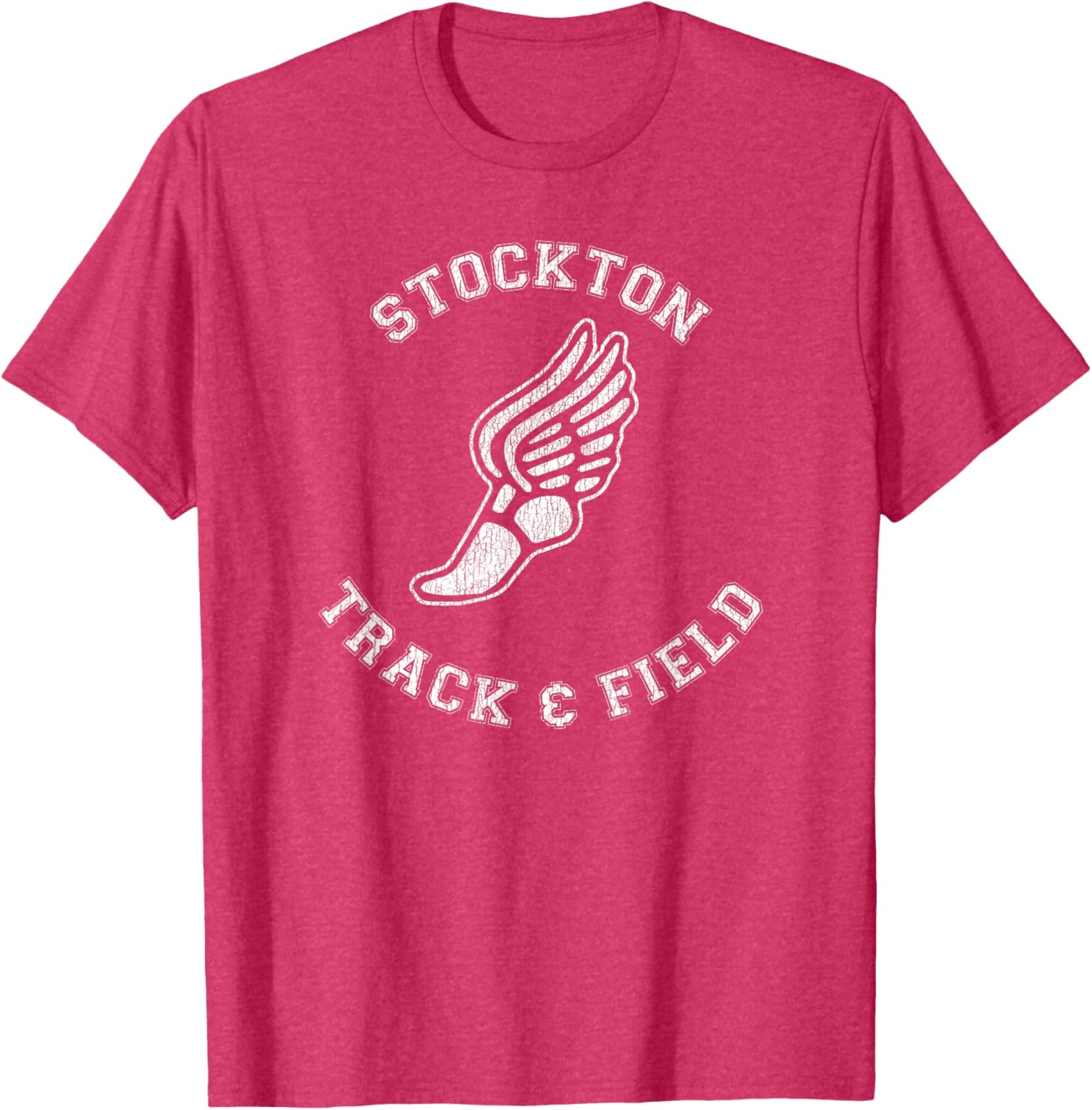 Stockton Track & Field Retro 80s Distressed T-Shirt for Casual Style - 14