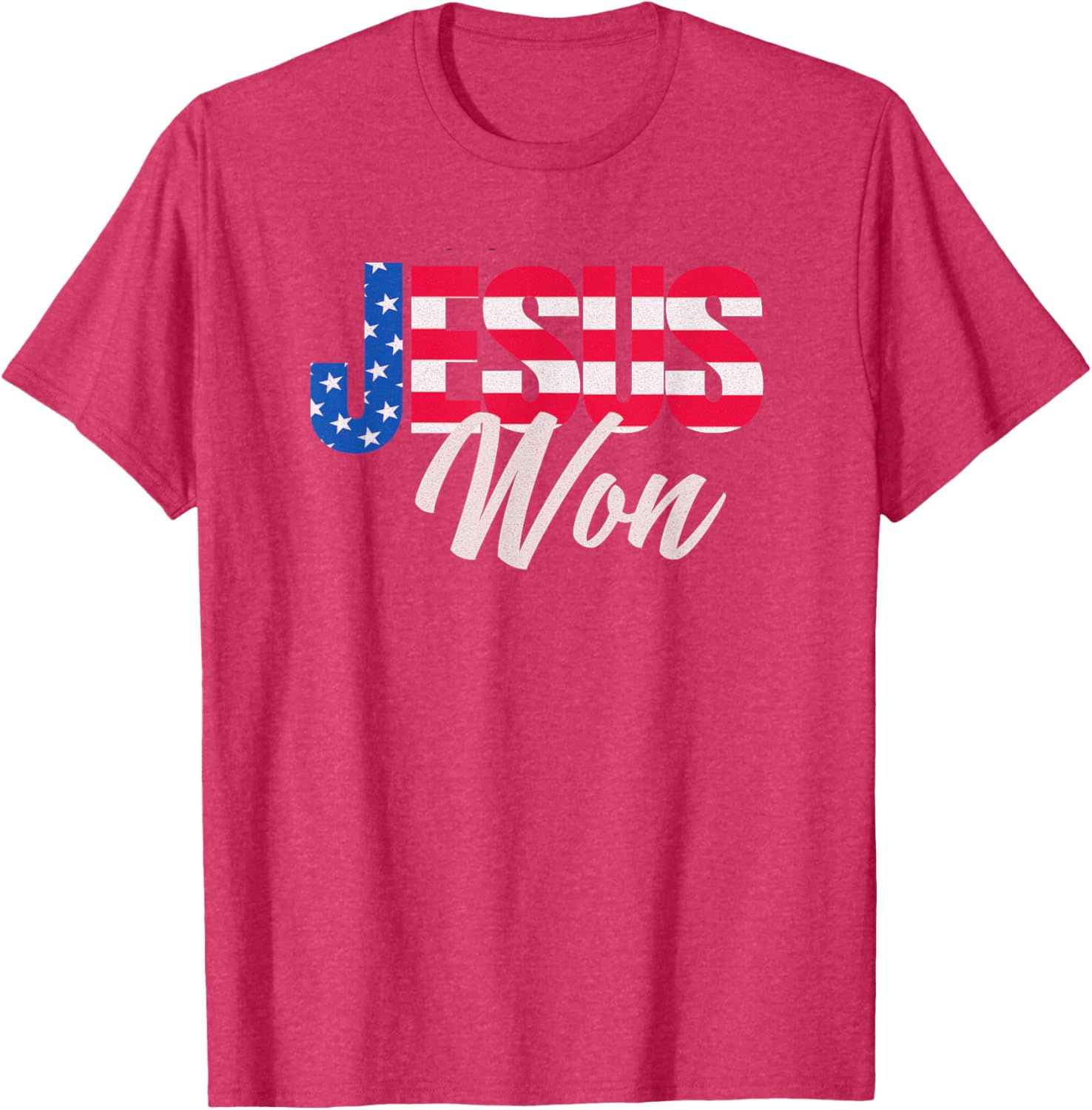 Patriotic Christian T-Shirt Jesus Won Design for Faith and Freedom Fans - 7