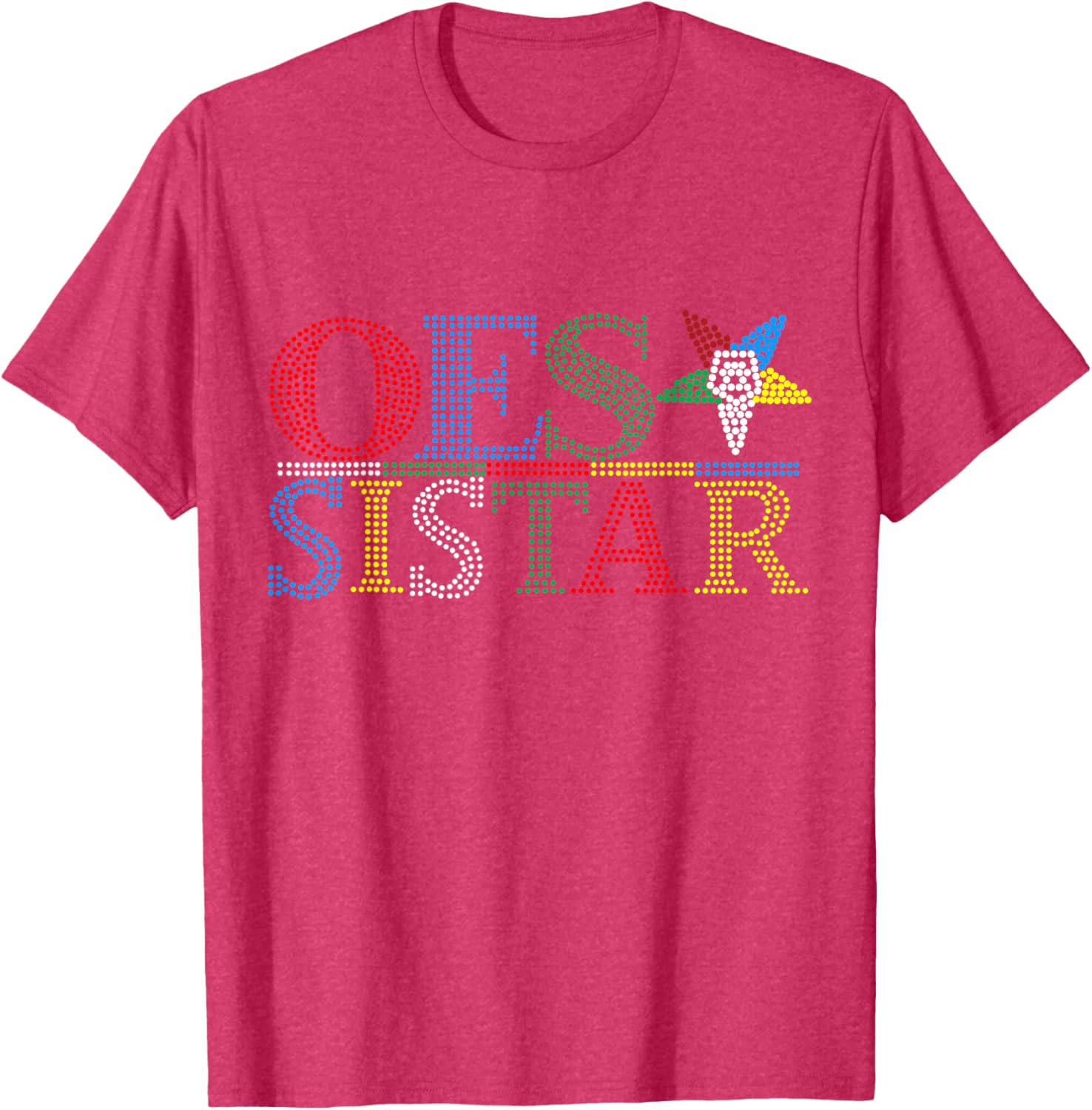 OES Sistar Dot Print Design Order of the Eastern Star Sisters T-Shirt - 13