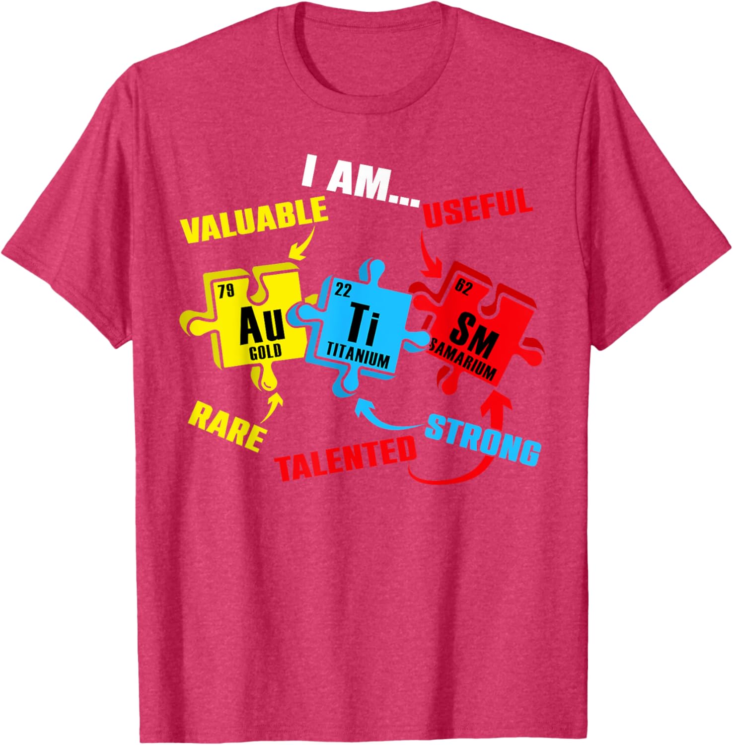 Chemistry Elements Periodic Table Puzzle T-Shirt for Autism Awareness - 19