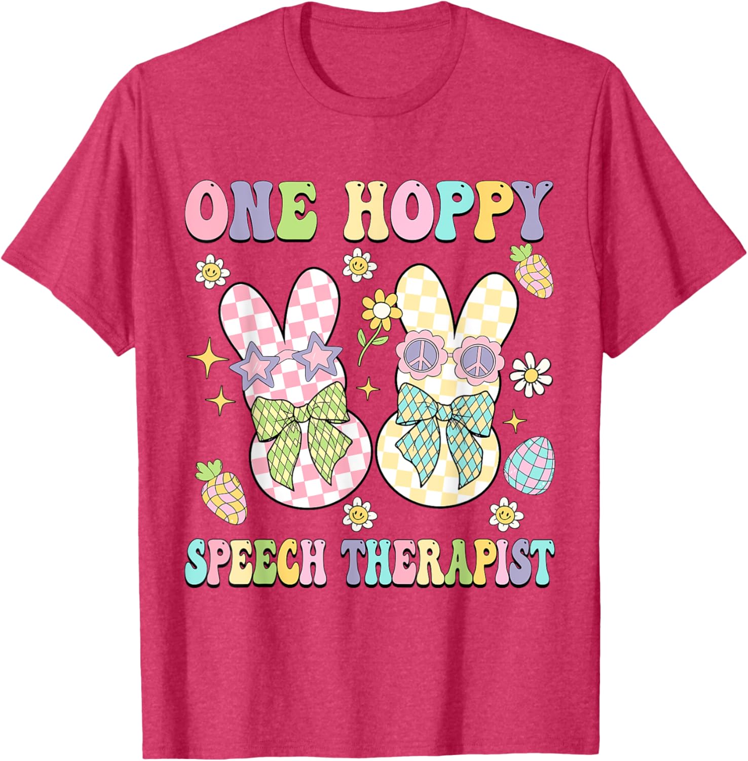 Hoppy Easter Bunny SLP Coquette T-Shirt for Speech Therapists - 3