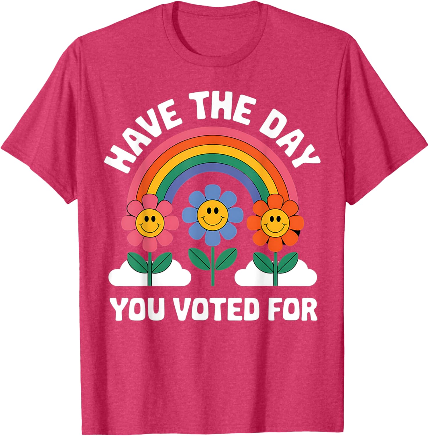 Funny Groovy Rainbow Flower T-Shirt for Your Voting Day Celebration - 17