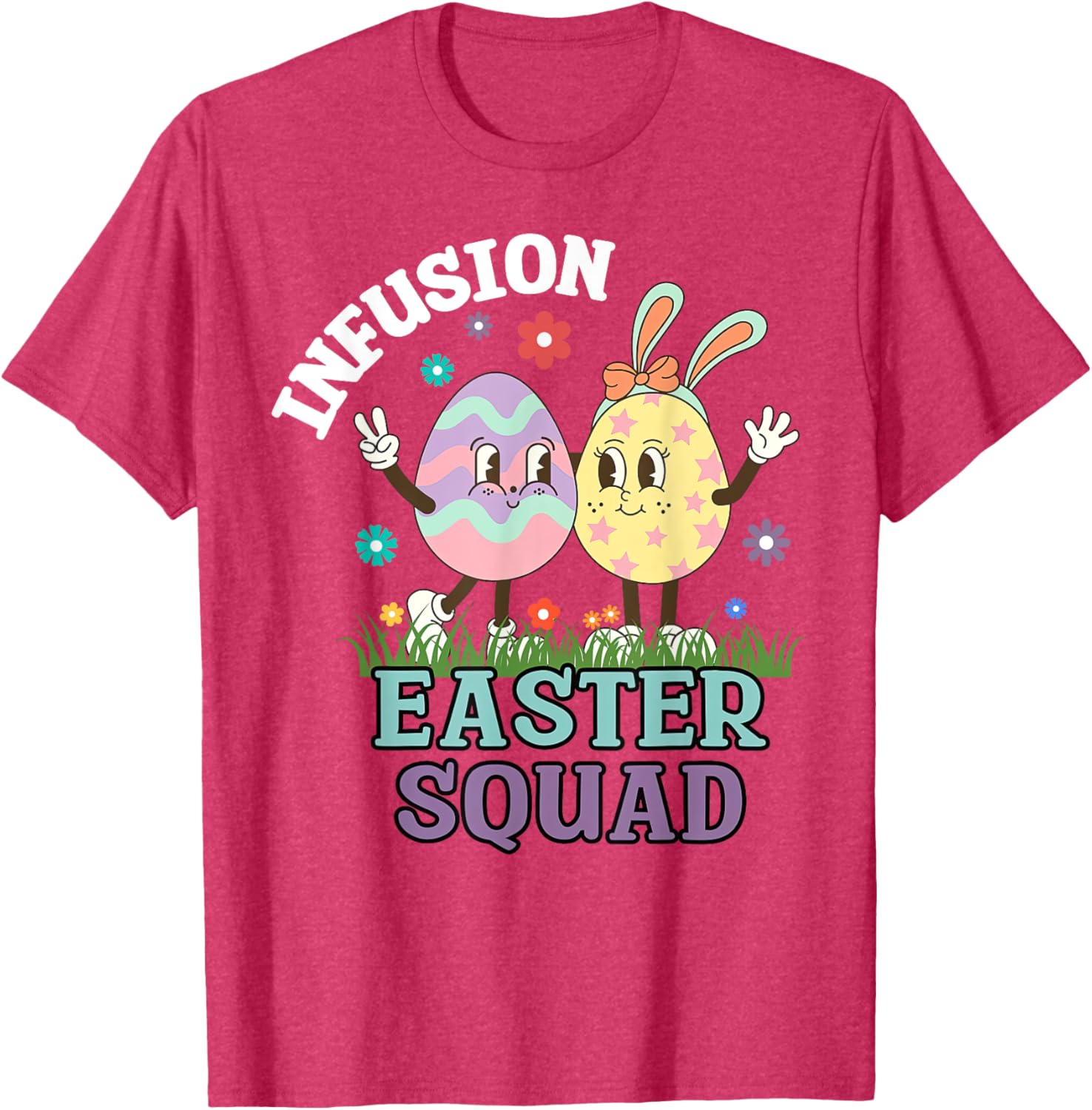 Infusion Nurse Easter Squad Bunny Eggs T-Shirt for Oncology Nurses - 22
