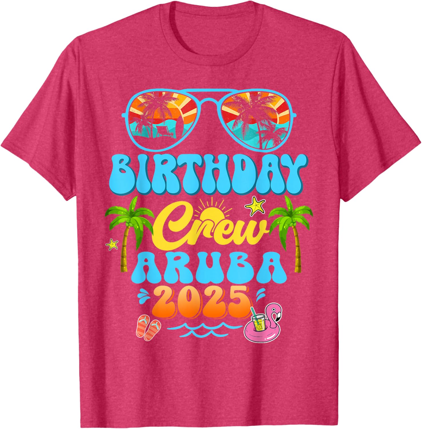 Aruba Birthday Crew Vacation Cruise 2025 Summer Group Trip T-Shirt - 15