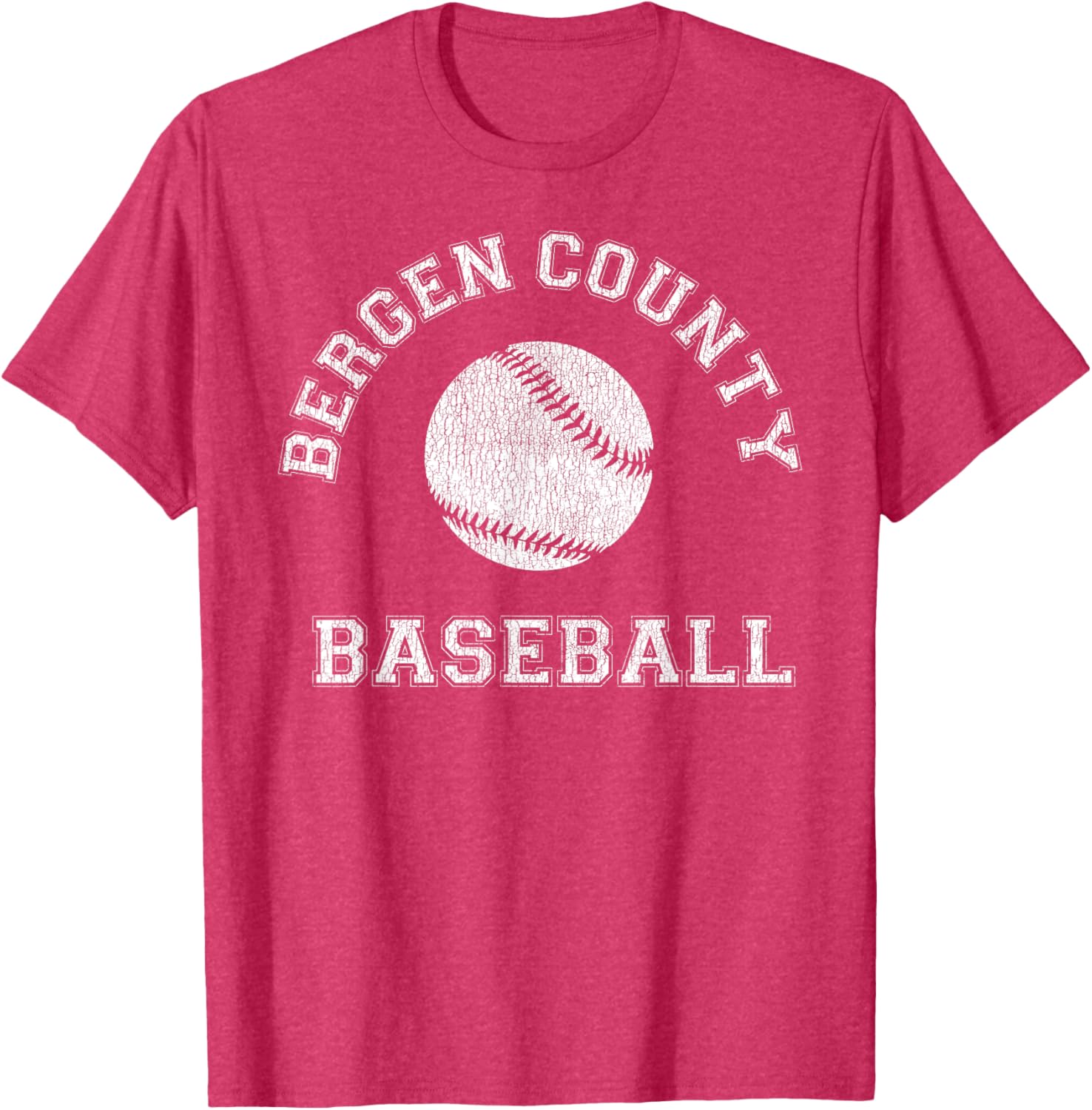 Bergen County Baseball Distressed Retro Classic T-Shirt for Fans - 8