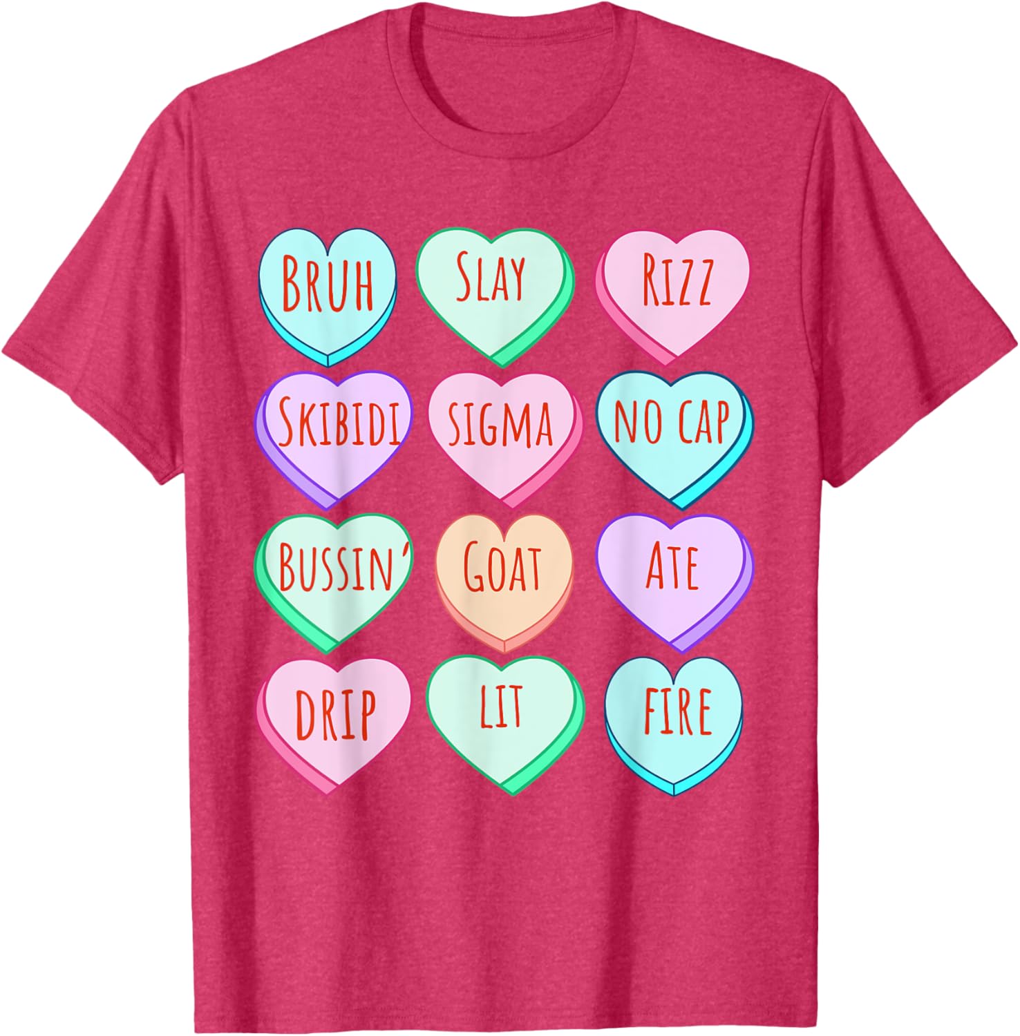 Candy Heart Slang T-Shirt for Valentine's Day Fun at School - 14