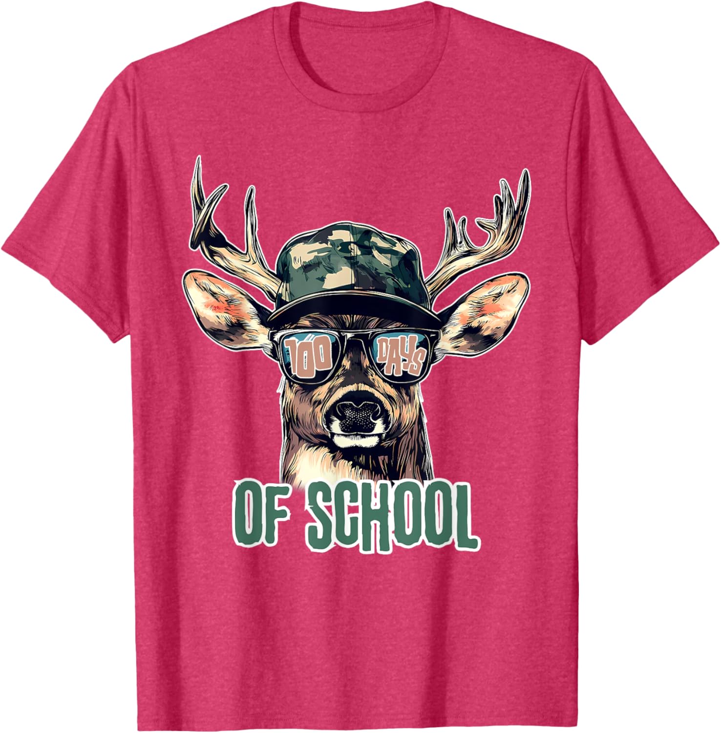 Bucked 100 Days of School Deer Hunting T-Shirt for Kids and Teens - 2