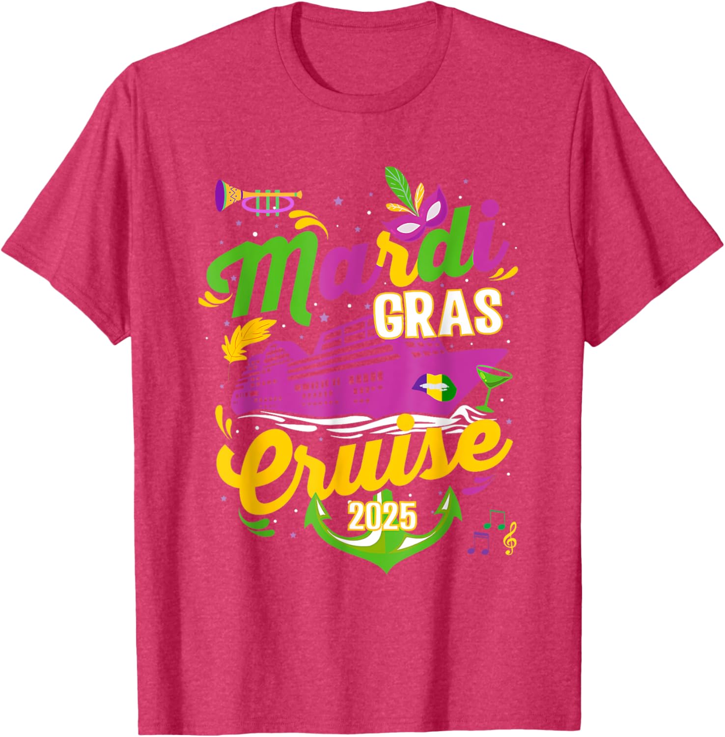 Mardi Gras Cruise Squad 2025 Family Matching T-Shirts for Fun Adventures - 14