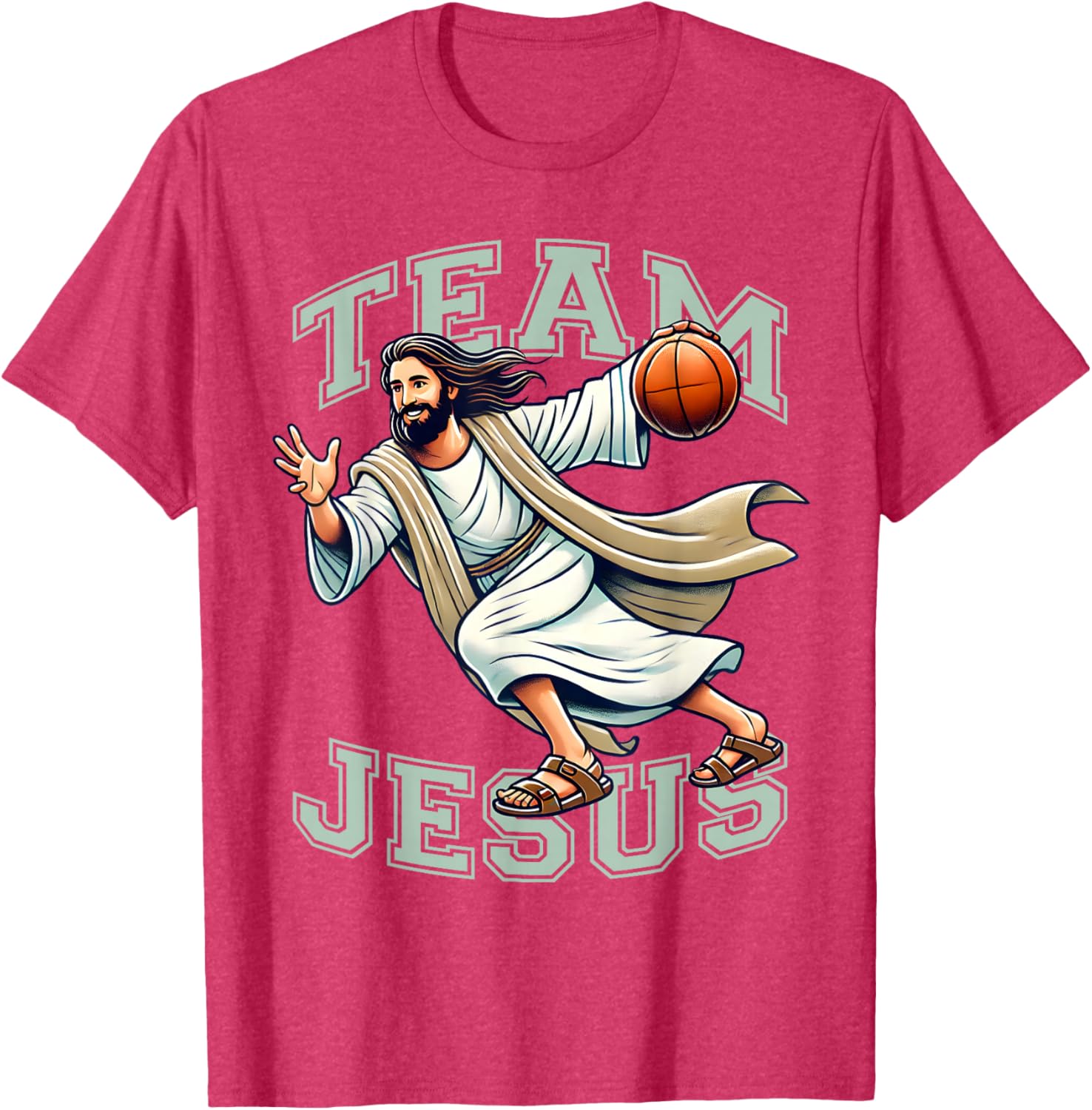 Team Jesus Basketball Tee Christ Playing Basketball T-Shirt for Sports Fans - 4